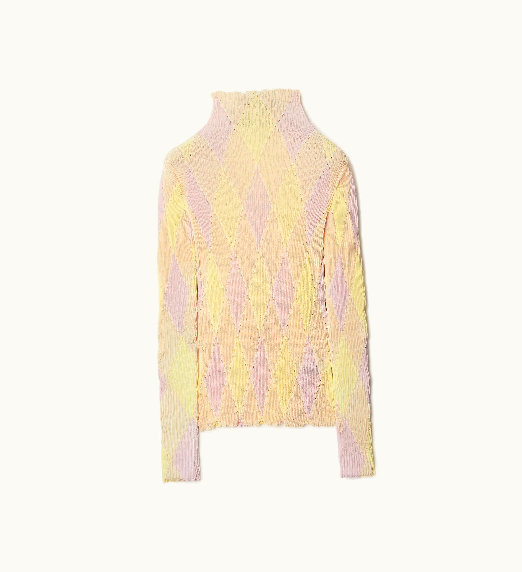 Burberry Burberry Argyle Cotton Silk Sweater In Cameo - Women