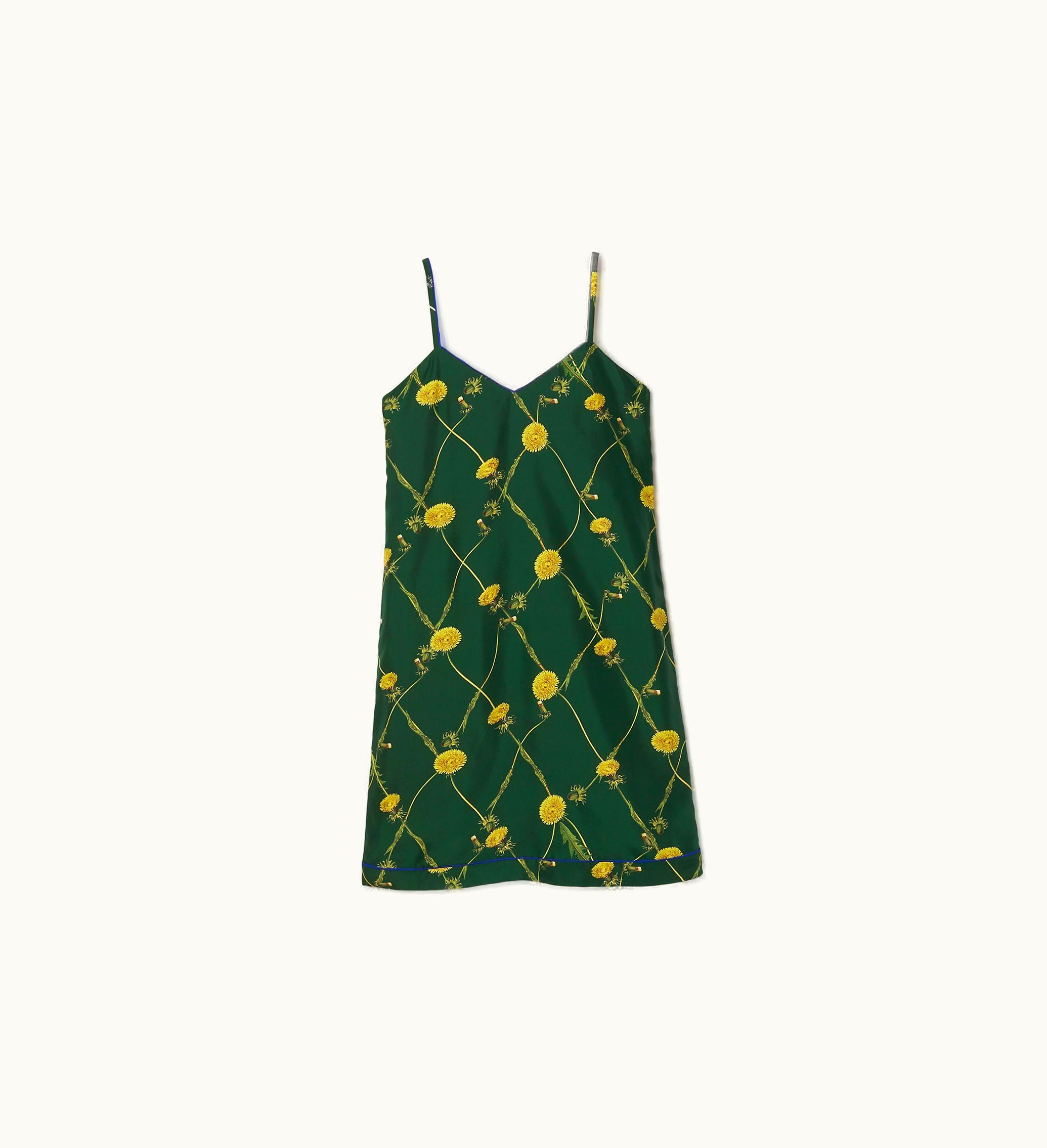 Burberry Burberry Dandelion Silk Dress In Ivy - Women
