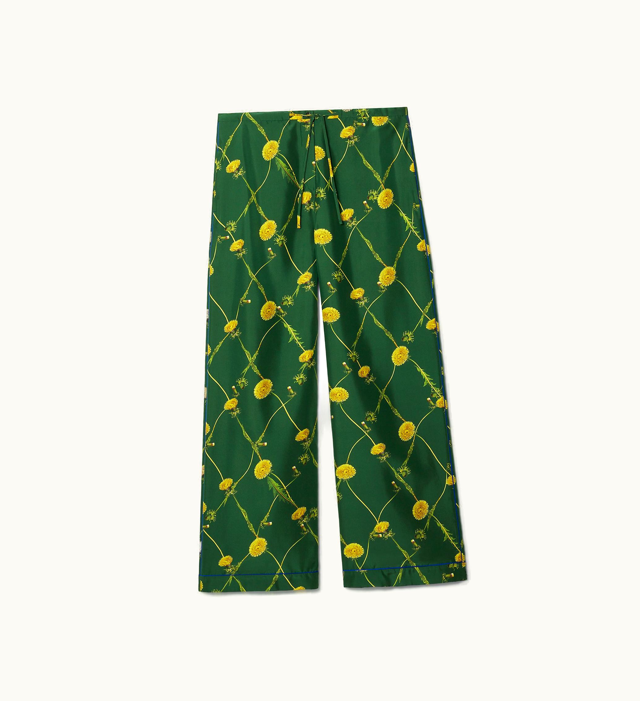Burberry Burberry Dandelion Silk Pyjama Trousers In Ivy - Women