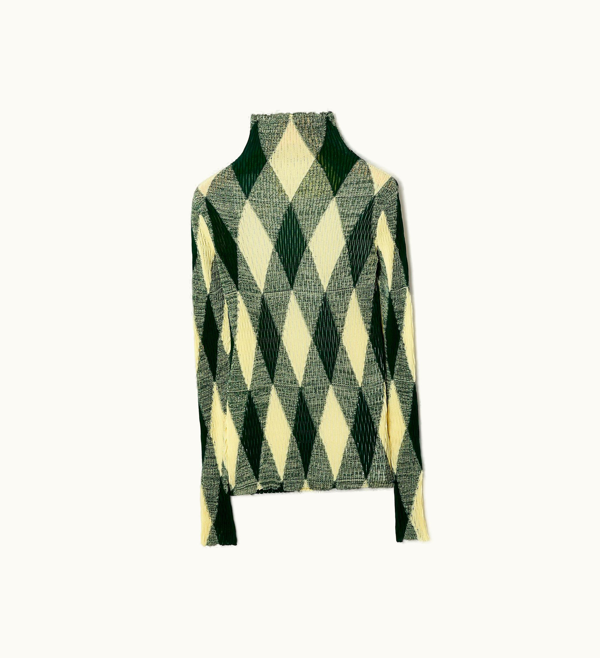 Burberry Burberry Argyle Cotton Silk Sweater In Ivy - Women