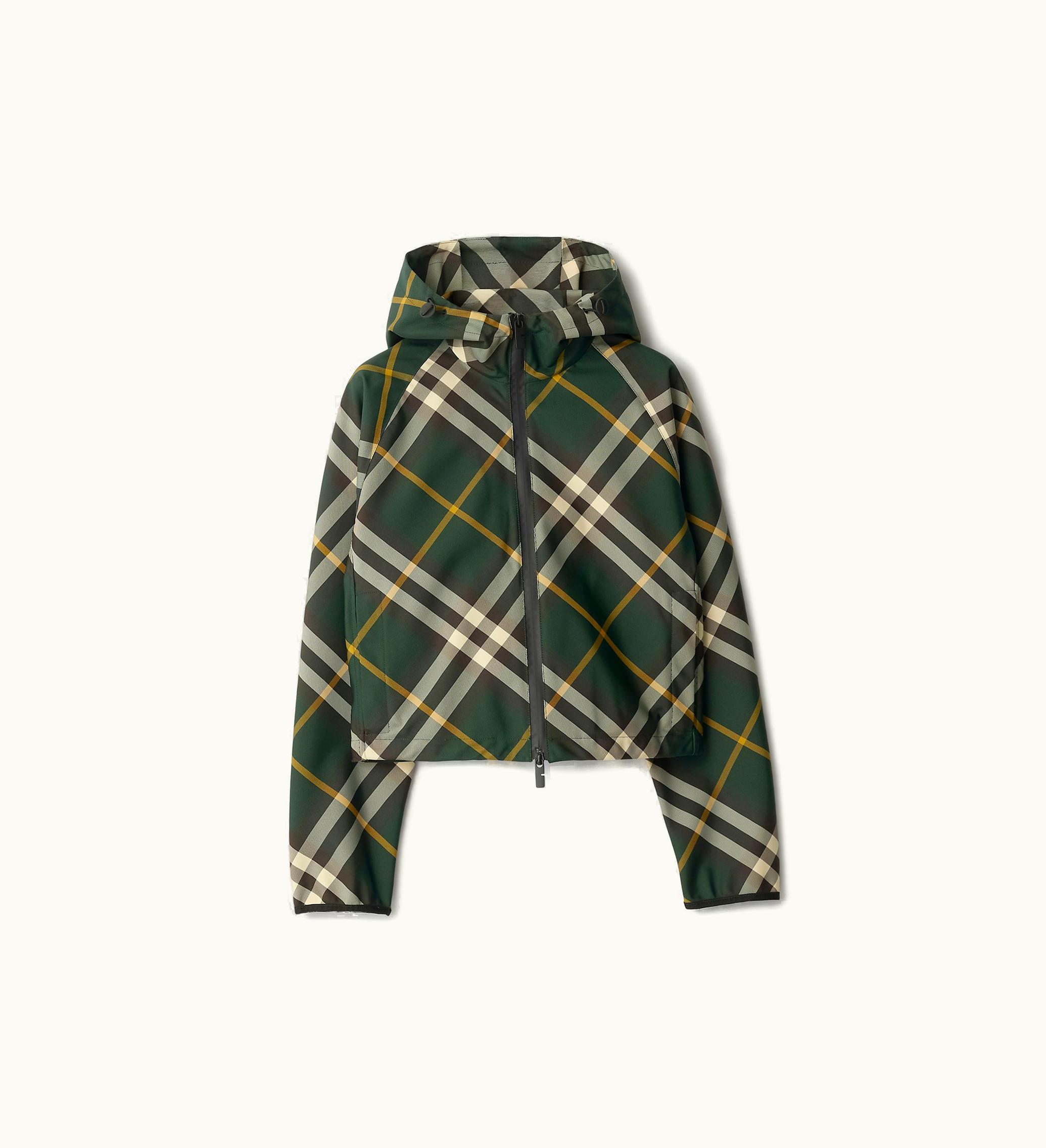 Burberry Burberry Cropped Check Lightweight Jacket In Ivy - Women, Nylon