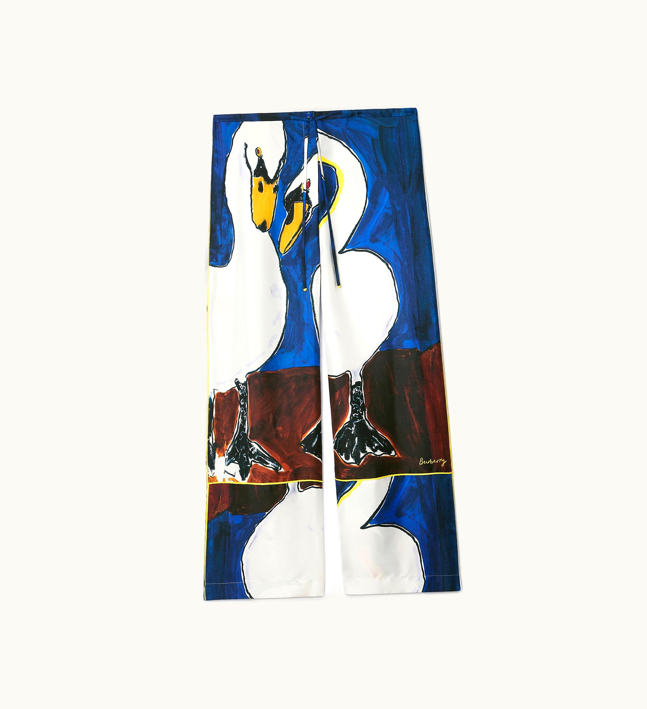 Burberry Burberry Swan Silk Trousers In Knight - Women