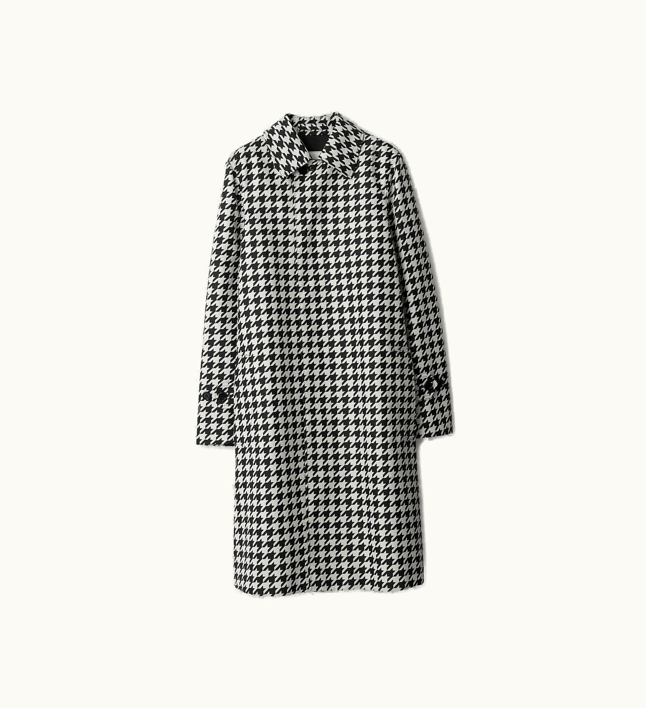 Burberry Burberry Long Houndstooth Car Coat In Black - Women, Technical