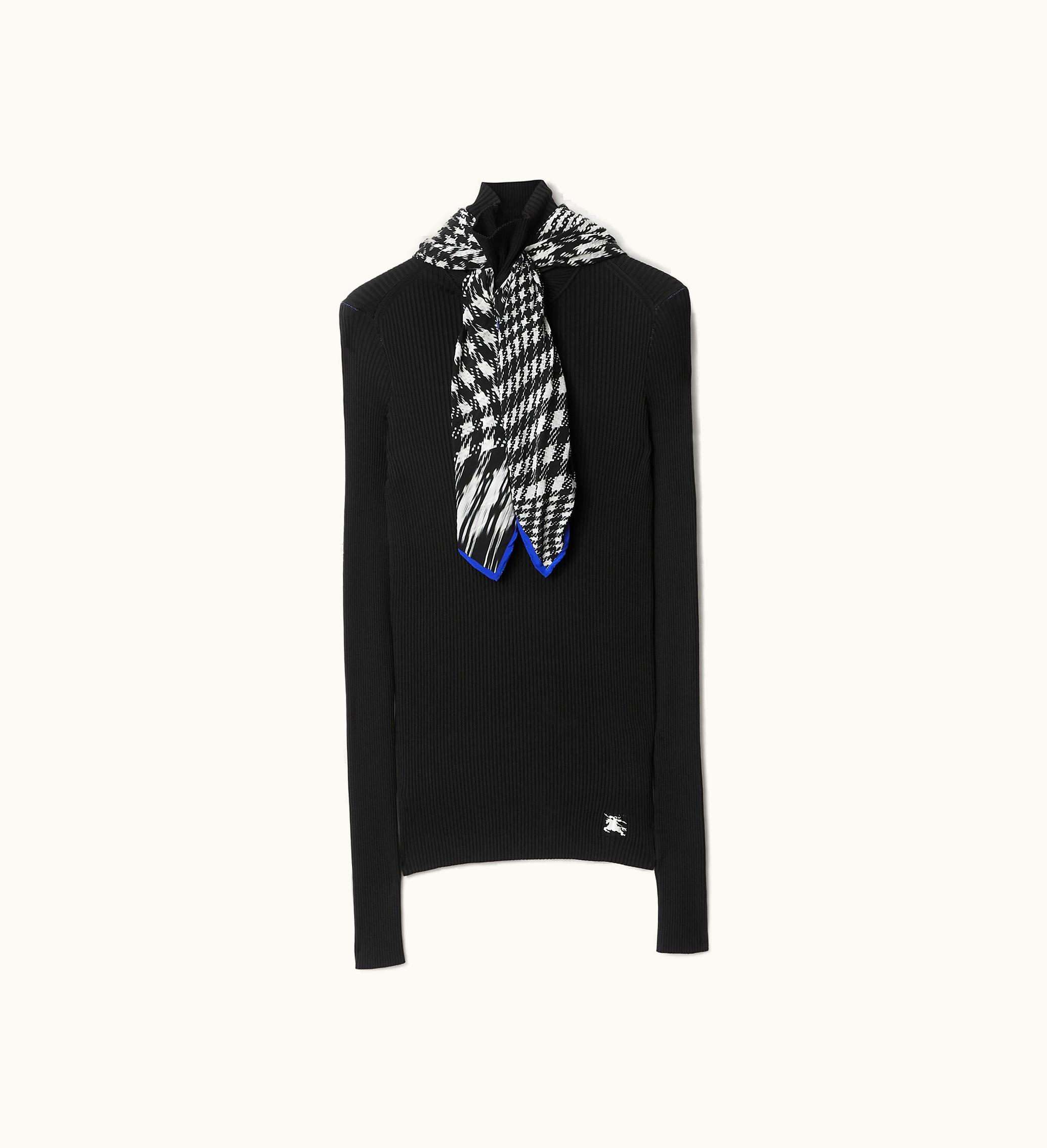 Burberry Burberry Scarf Rib Knit Sweater In Black - Women, Technical