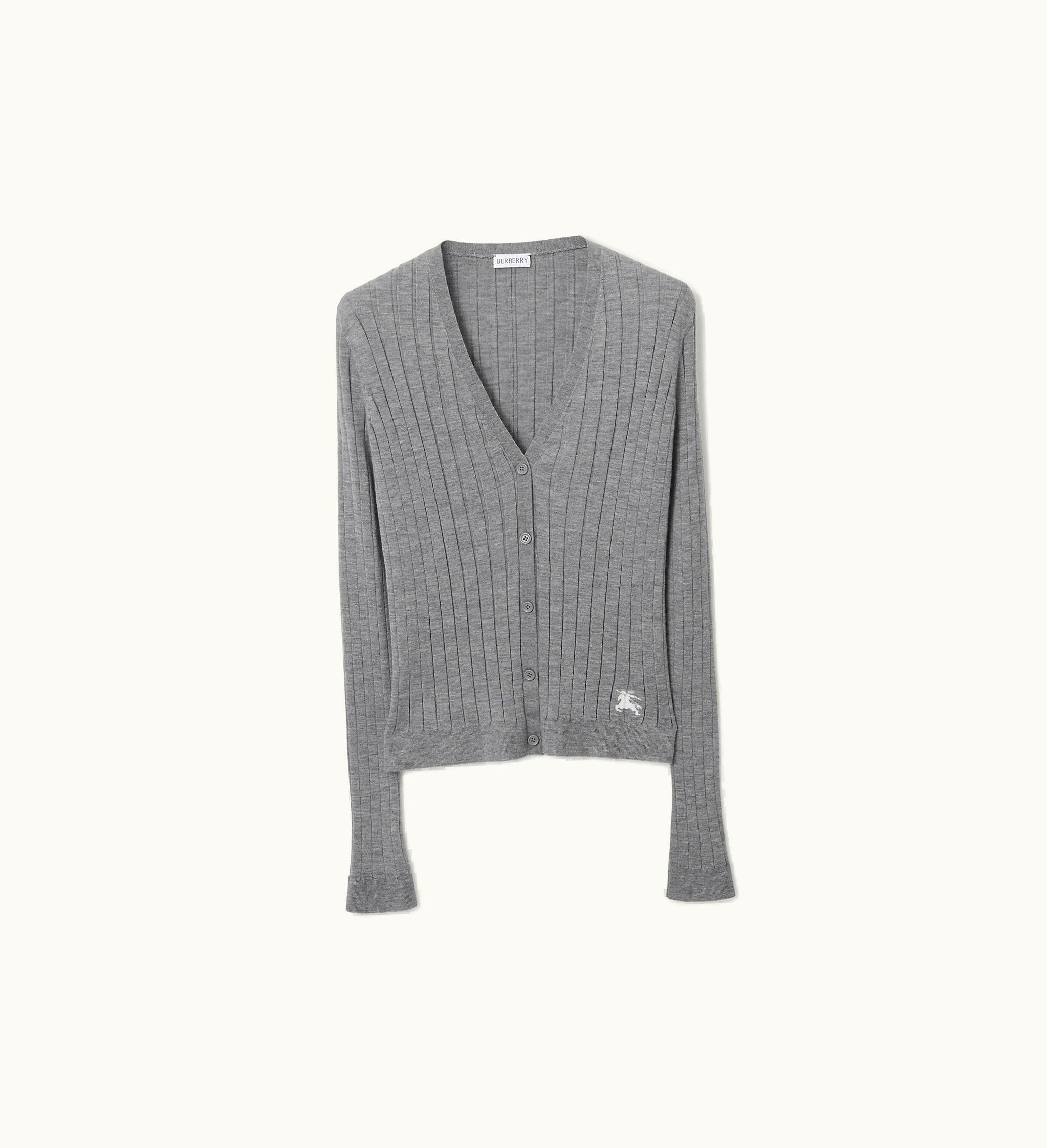 Burberry Burberry Cashmere Cardigan In Light Grey Melange - Women