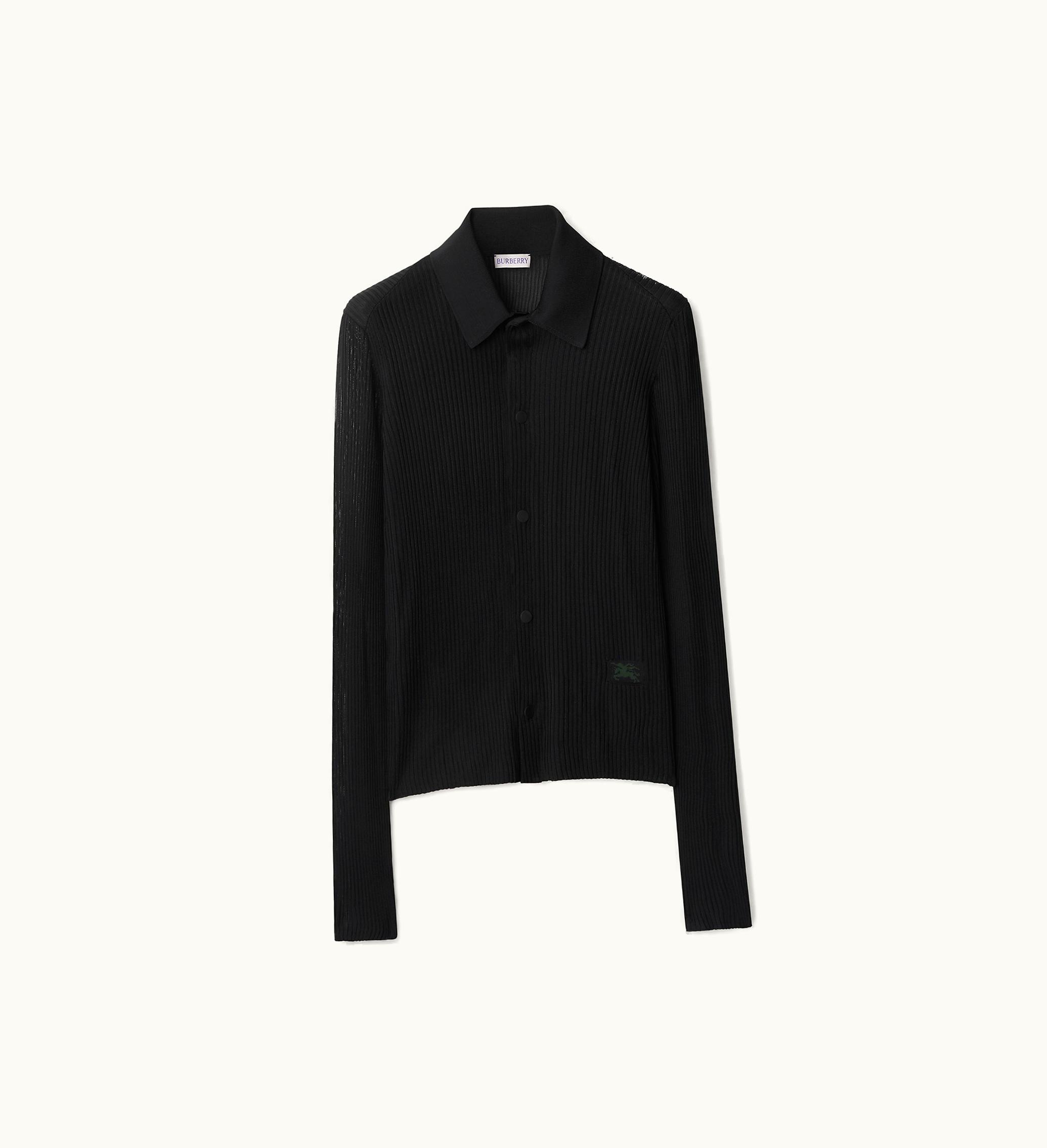 Burberry Burberry Rib Knit Shirt In Black - Women, Technical
