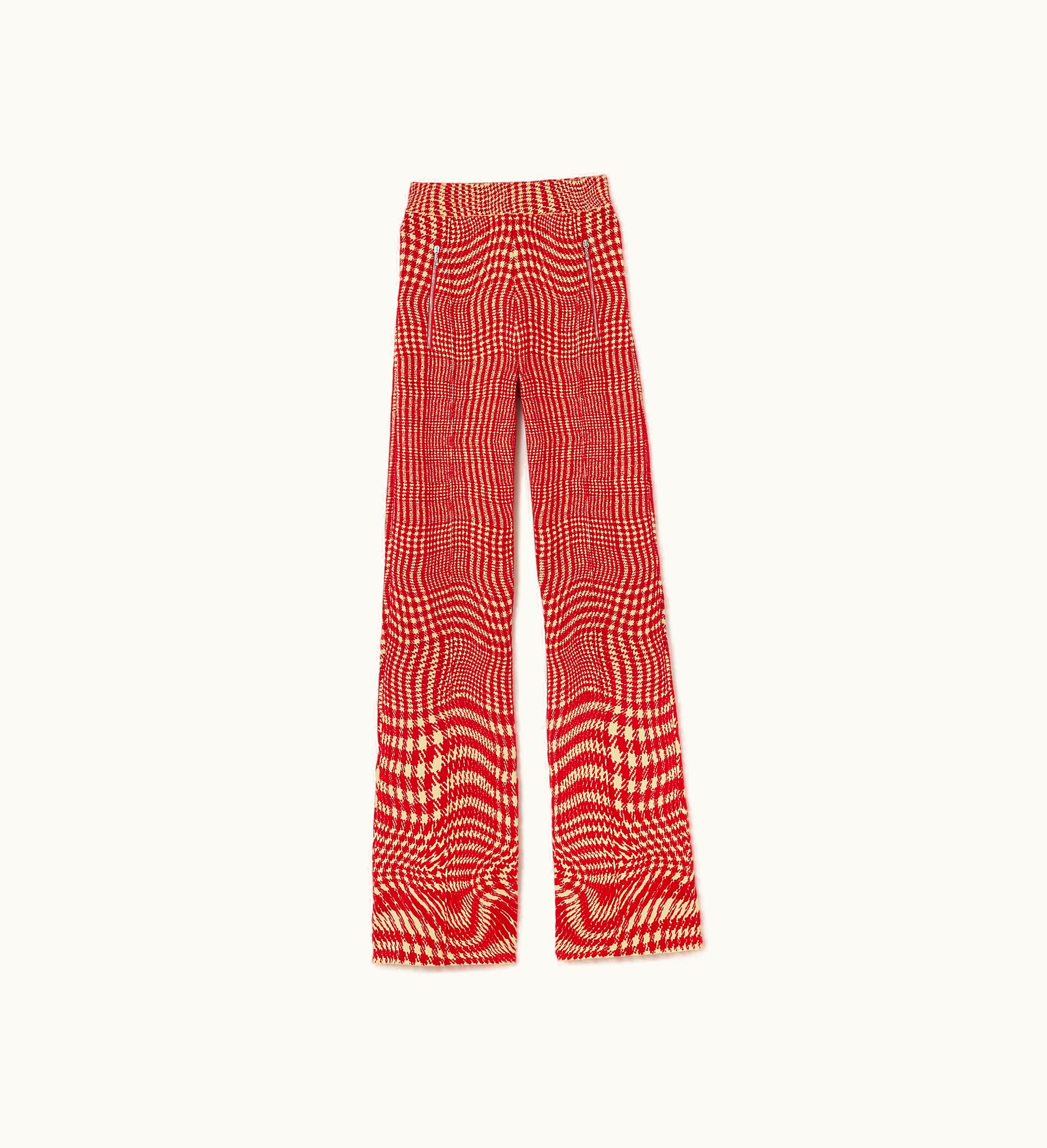 Burberry Burberry Warped Houndstooth Wool Blend Trousers In Pillar - Women, Technical