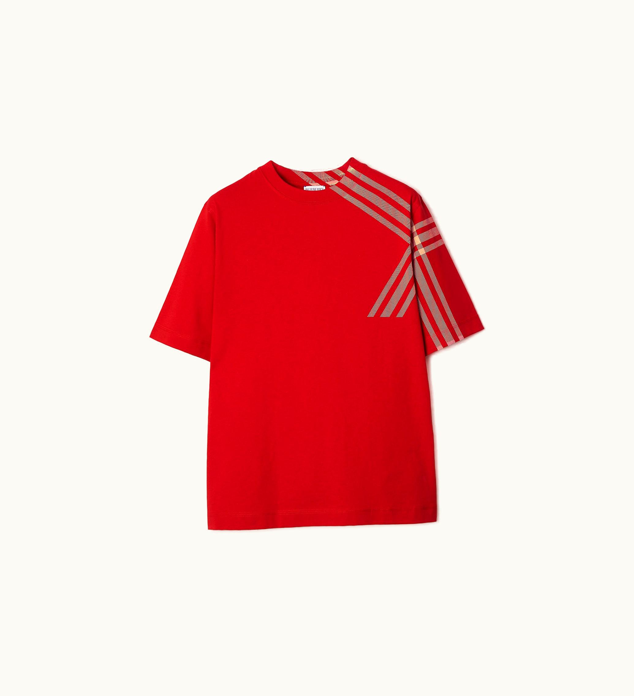 Burberry Burberry Check Sleeve Cotton T-shirt In Pillar - Women