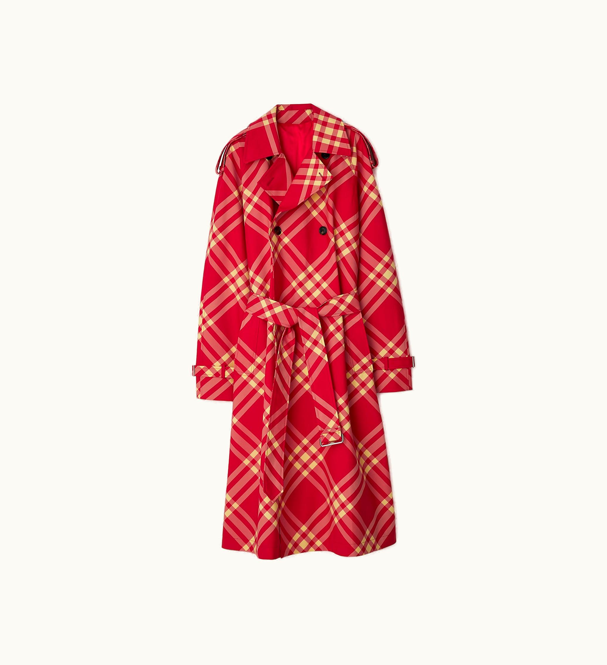 Burberry Burberry Long Check Trench Coat In Pillar - Women, Nylon