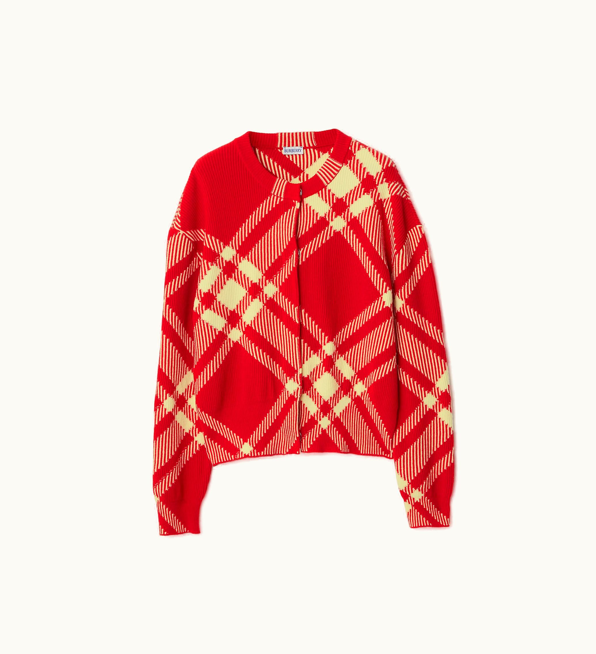 Burberry Burberry Check Wool Blend Cardigan In Pillar - Women