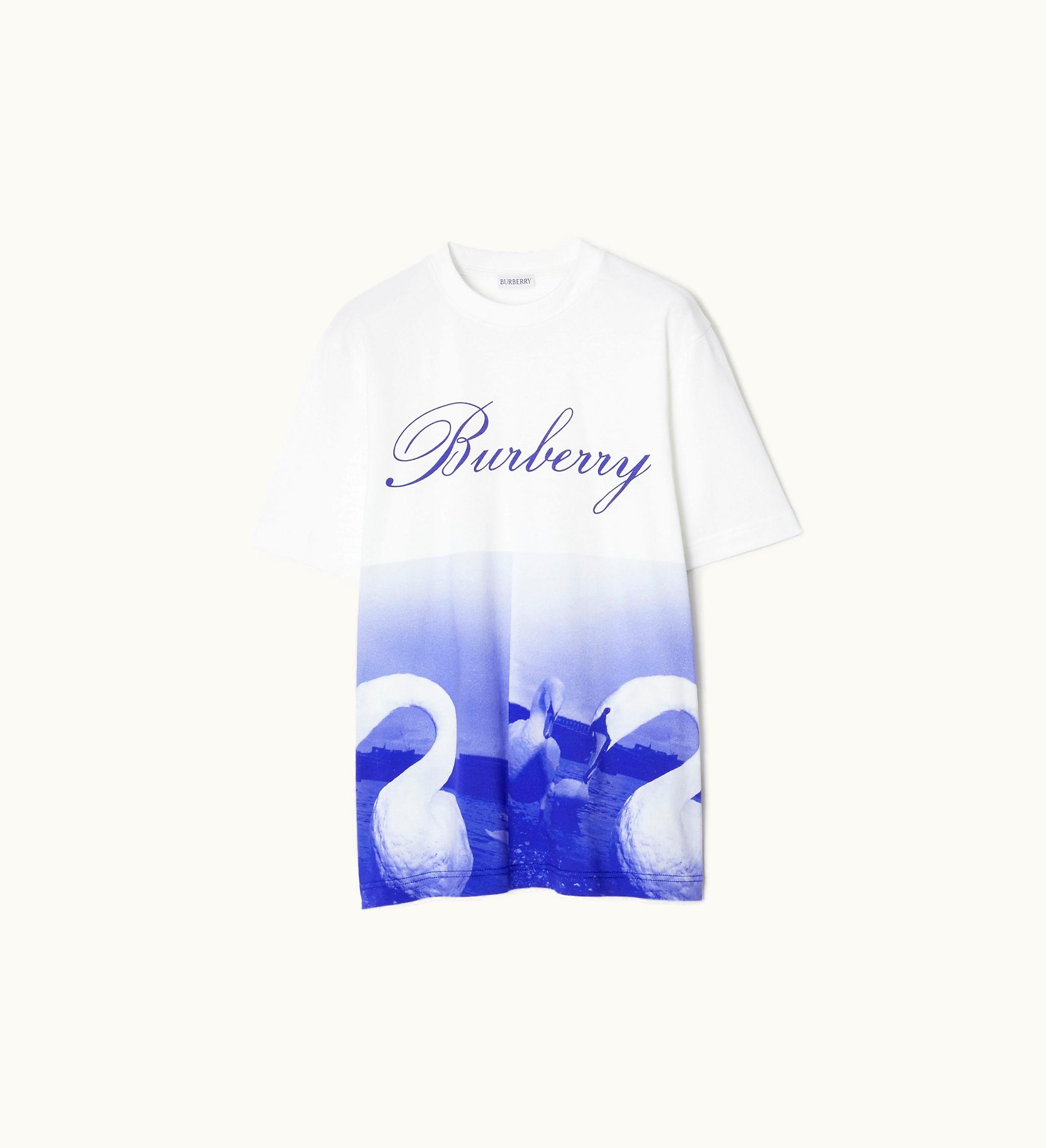 Burberry Burberry Swan Cotton T-shirt In Knight - Women, Jersey