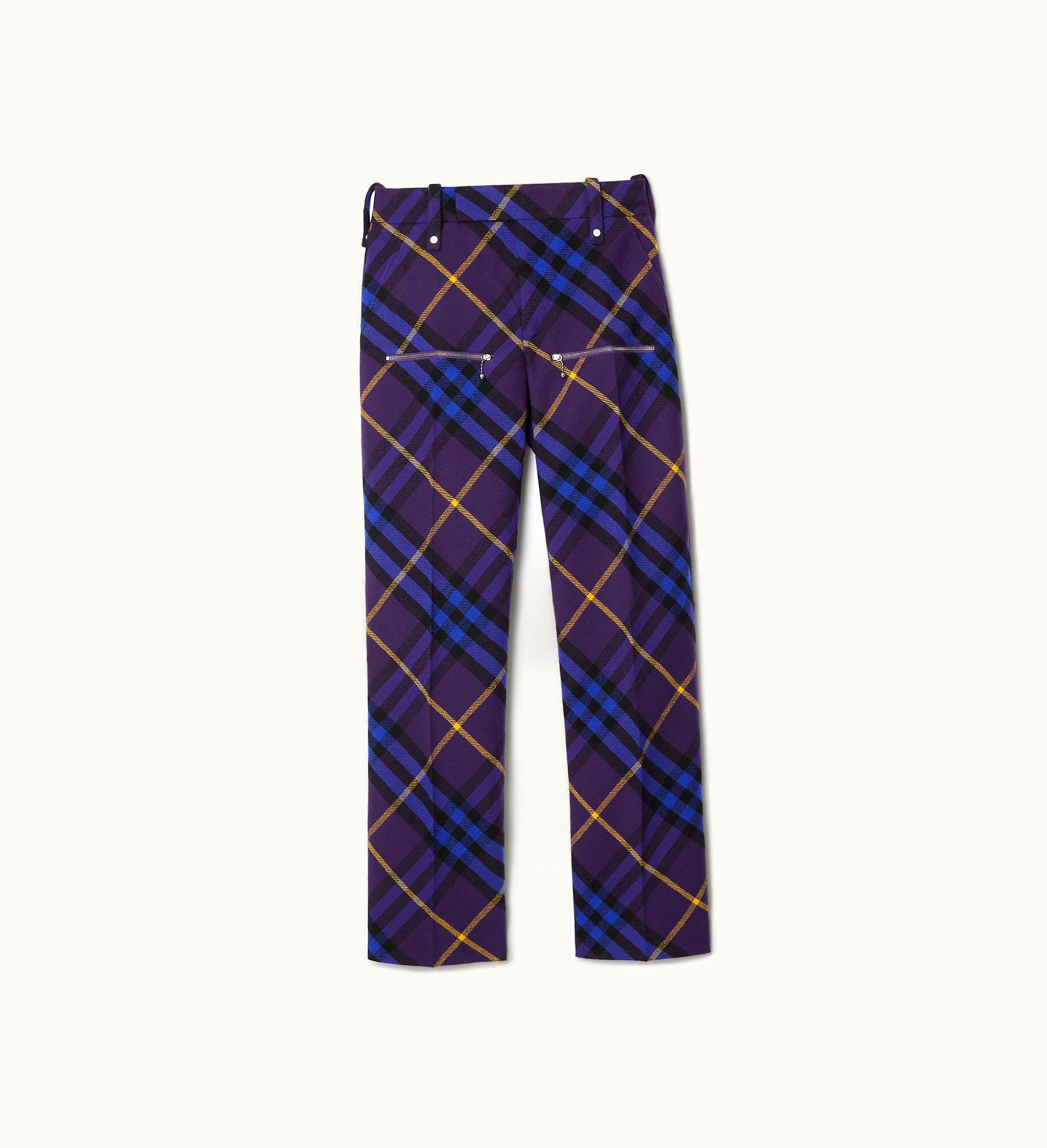 Burberry Burberry Check Wool Trousers In Ribbon - Women