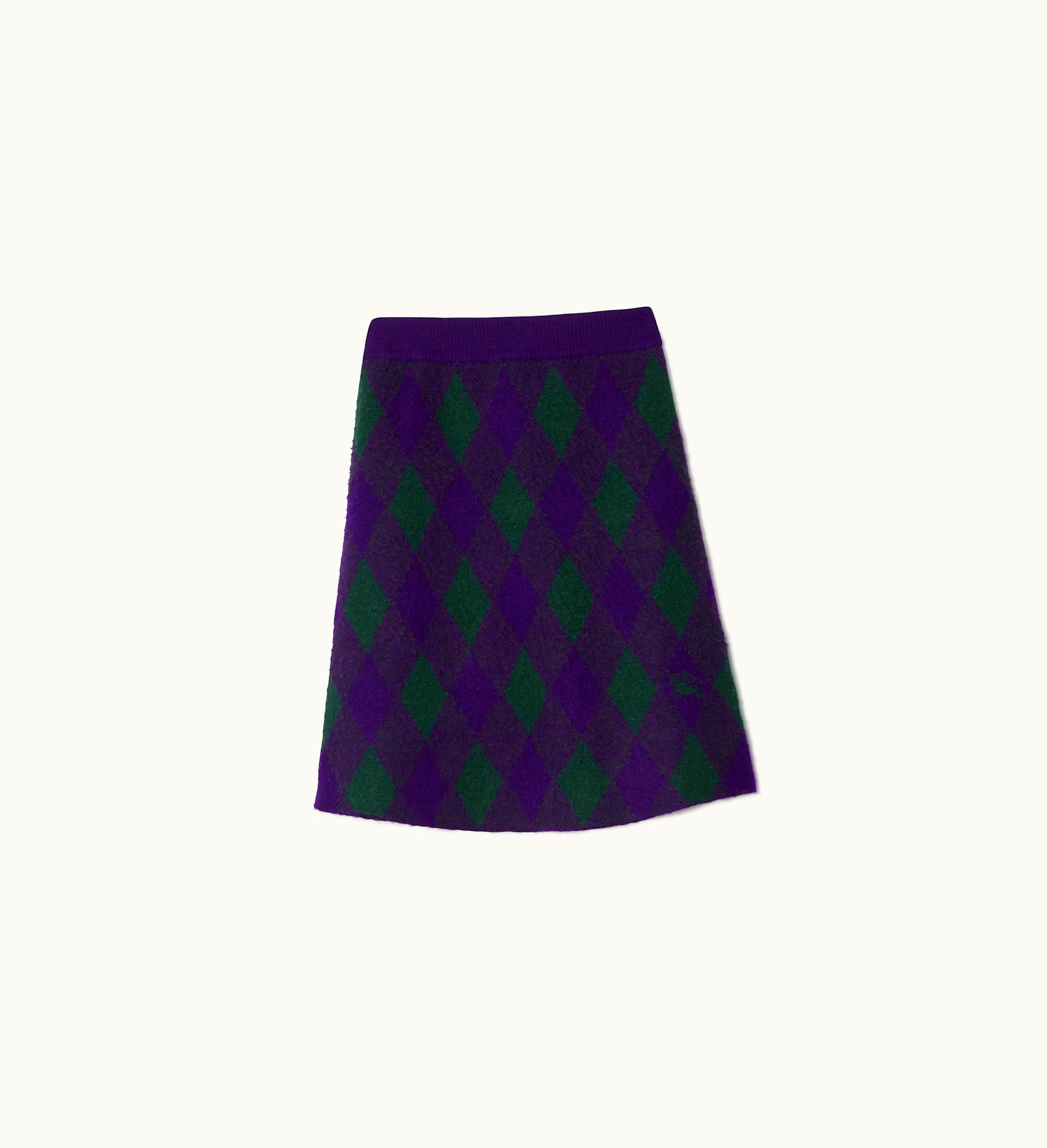 Burberry Burberry Argyle Wool Skirt In Royal - Women
