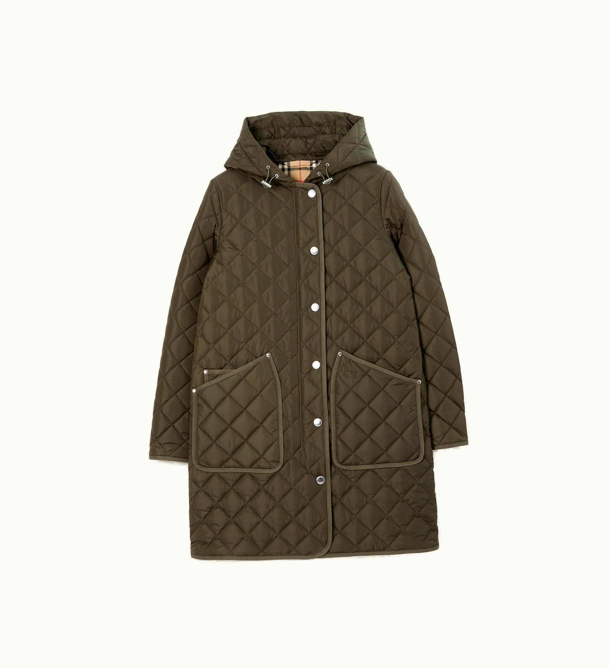 Burberry Burberry Quilted Nylon Coat In Dark Military Khaki - Women