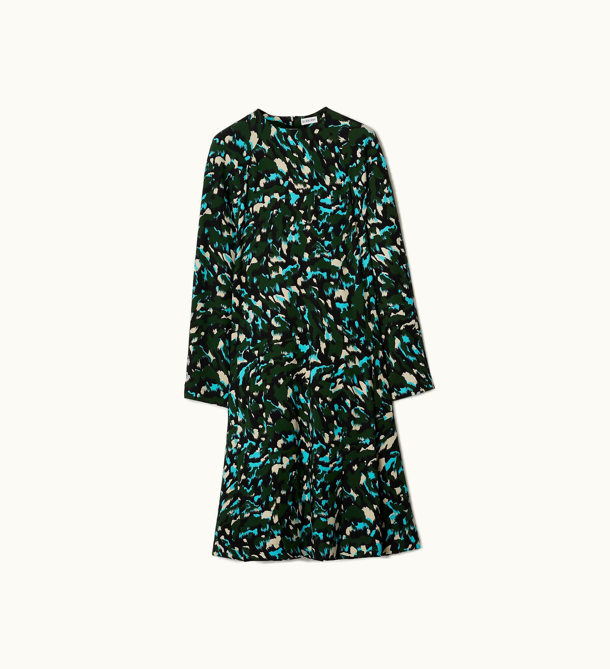 Burberry Burberry Camouflage Cady Dress In Duck - Women, Silk