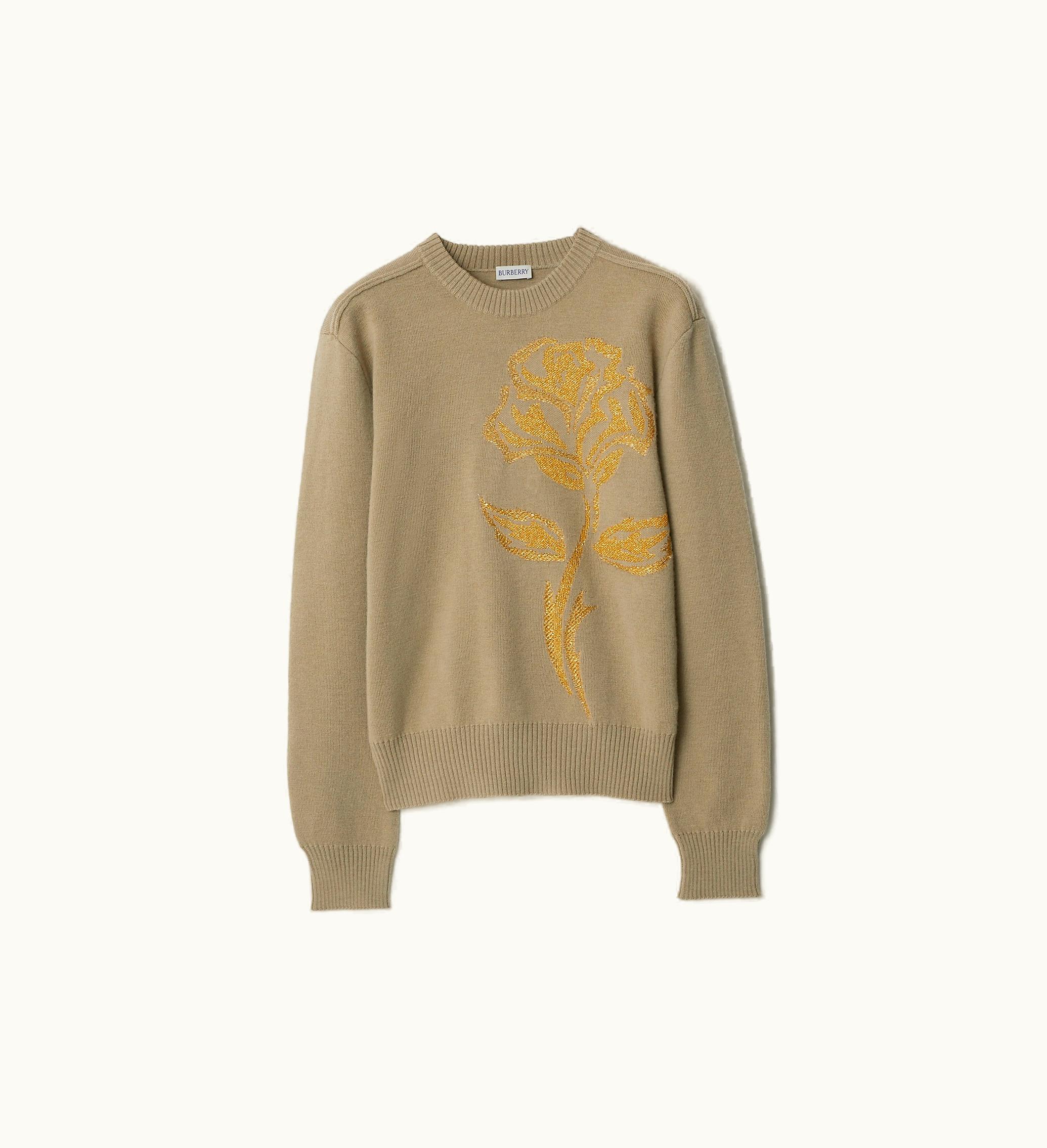 Burberry Burberry Rose Wool Blend Sweater In Limestone - Women, Technical