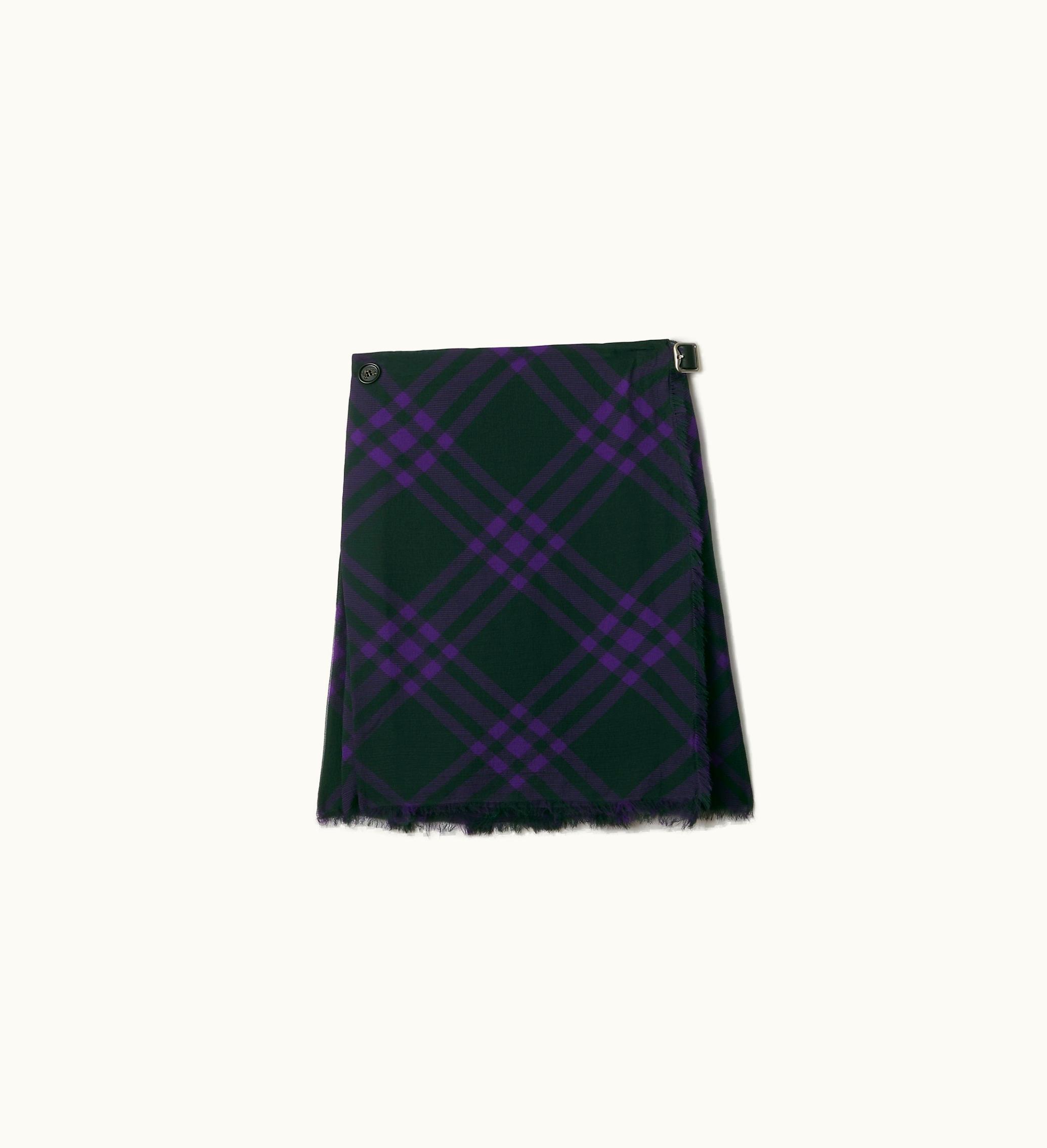 Burberry Burberry Check Silk Kilt In Royal - Women, Wool