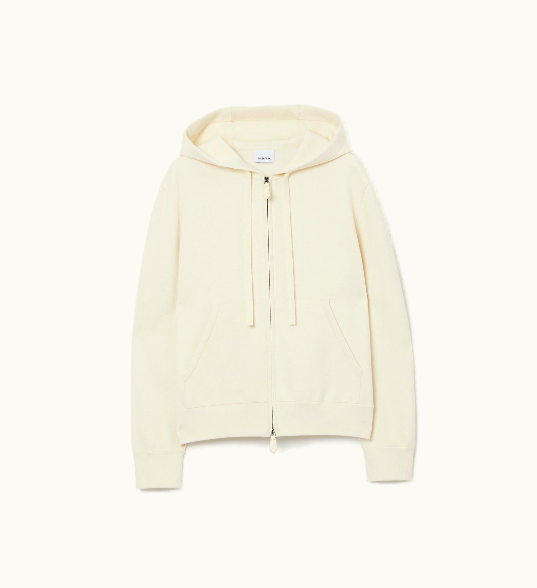 Burberry Burberry Cashmere Blend Zip Hoodie In Natural White - Women, Cotton, Nylon