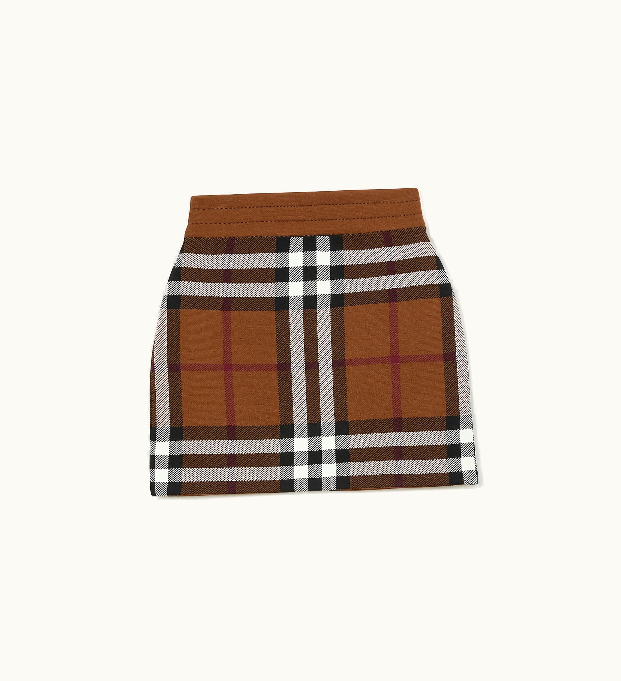 Burberry Burberry Check Viscose Blend Mini Skirt In Dark Birch Brown - Women, Wool