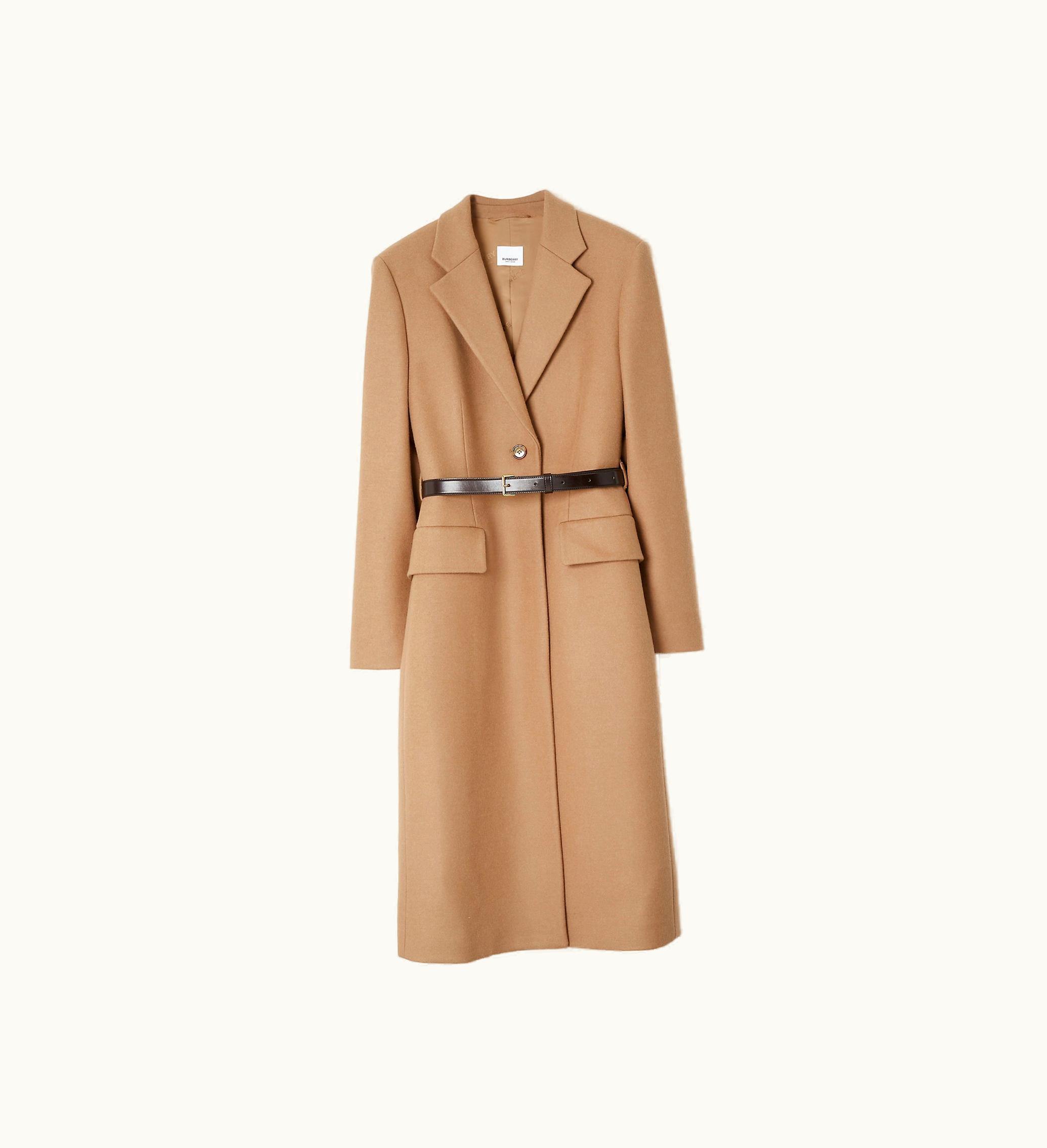 Burberry Burberry Wool Cashmere Tailored Coat In Camel Melange - Women