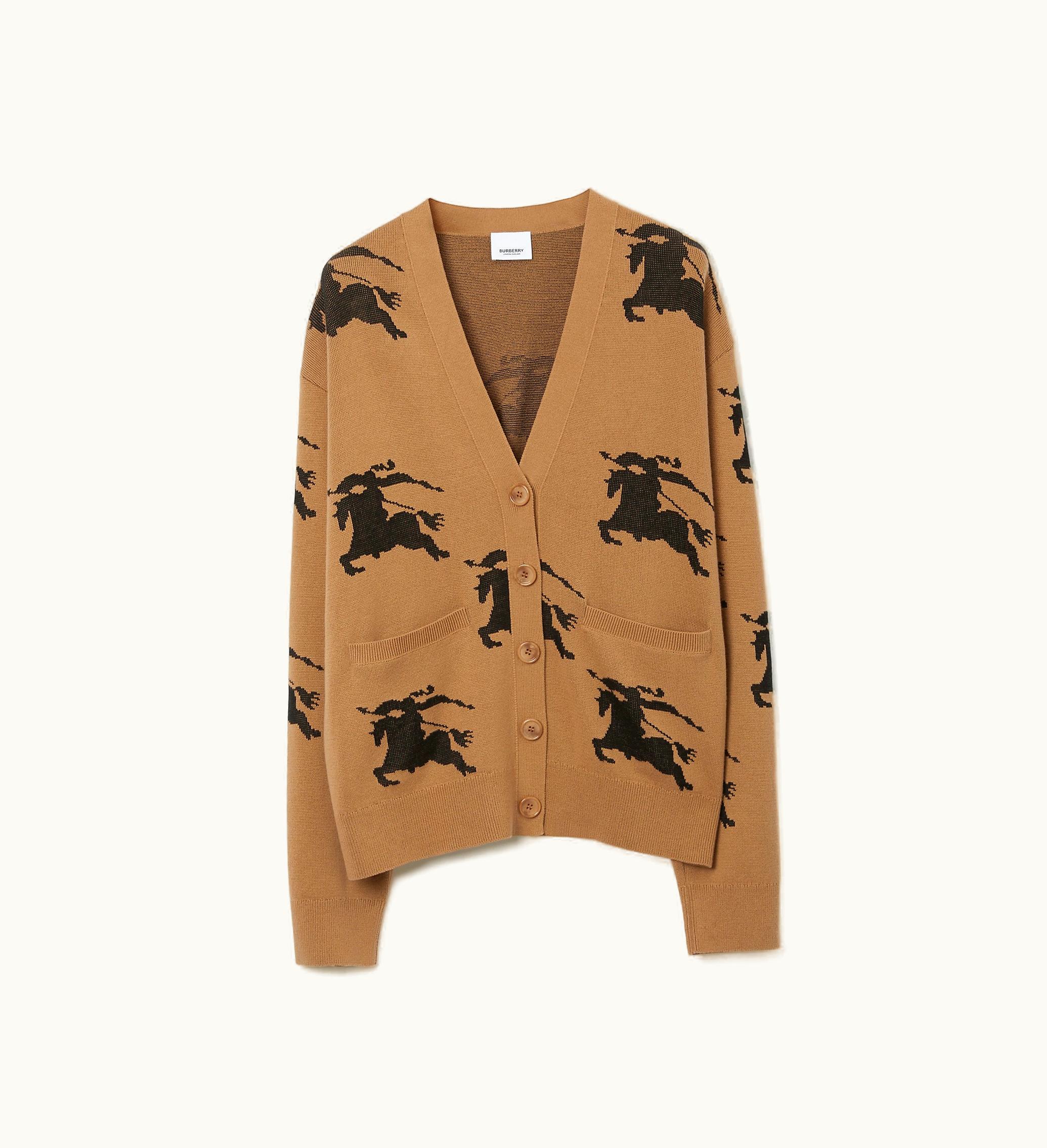 Burberry Burberry Ekd Cotton Silk Cardigan In Camel / Black - Women