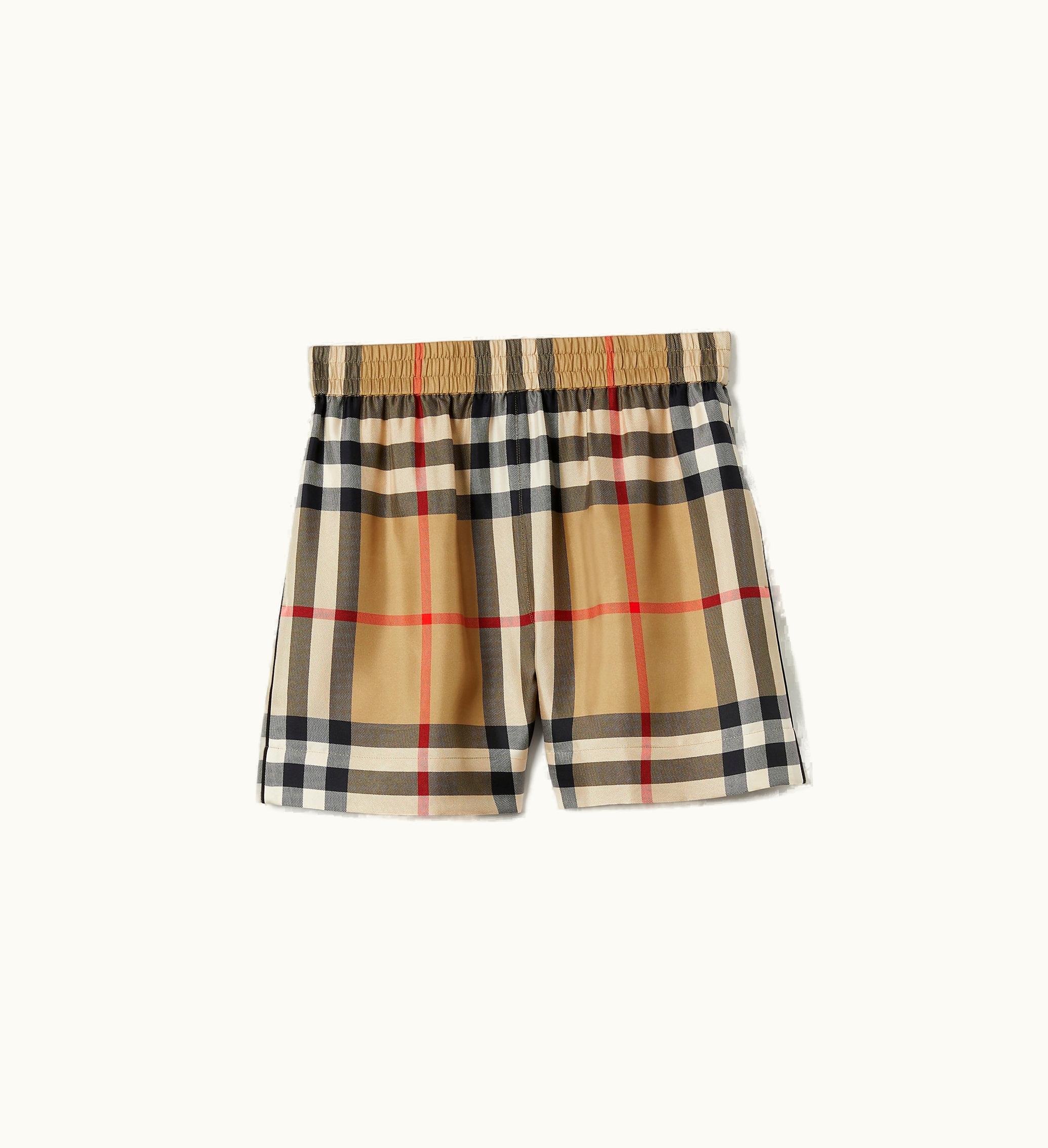 Burberry Burberry Check Silk Shorts In Archive Beige - Women