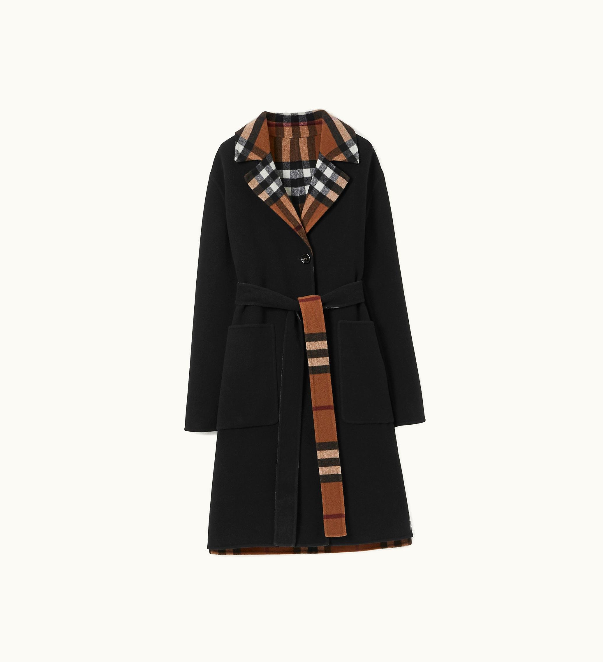 Burberry Burberry Reversible Check Wool Coat In Birch Brown - Women, Cashmere