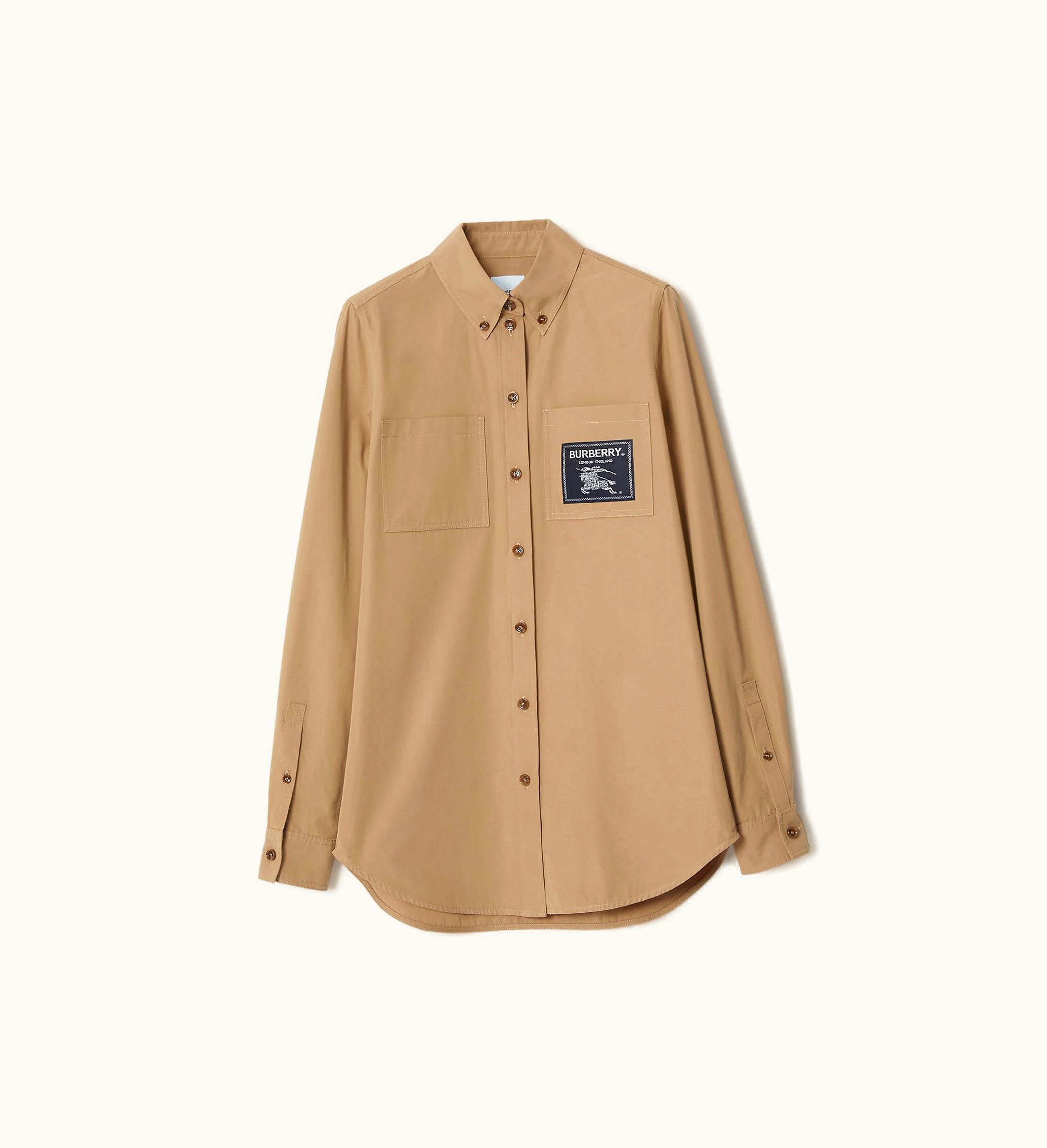 Burberry Burberry Prorsum Equestrian Knight Cotton Shirt In Camel - Women