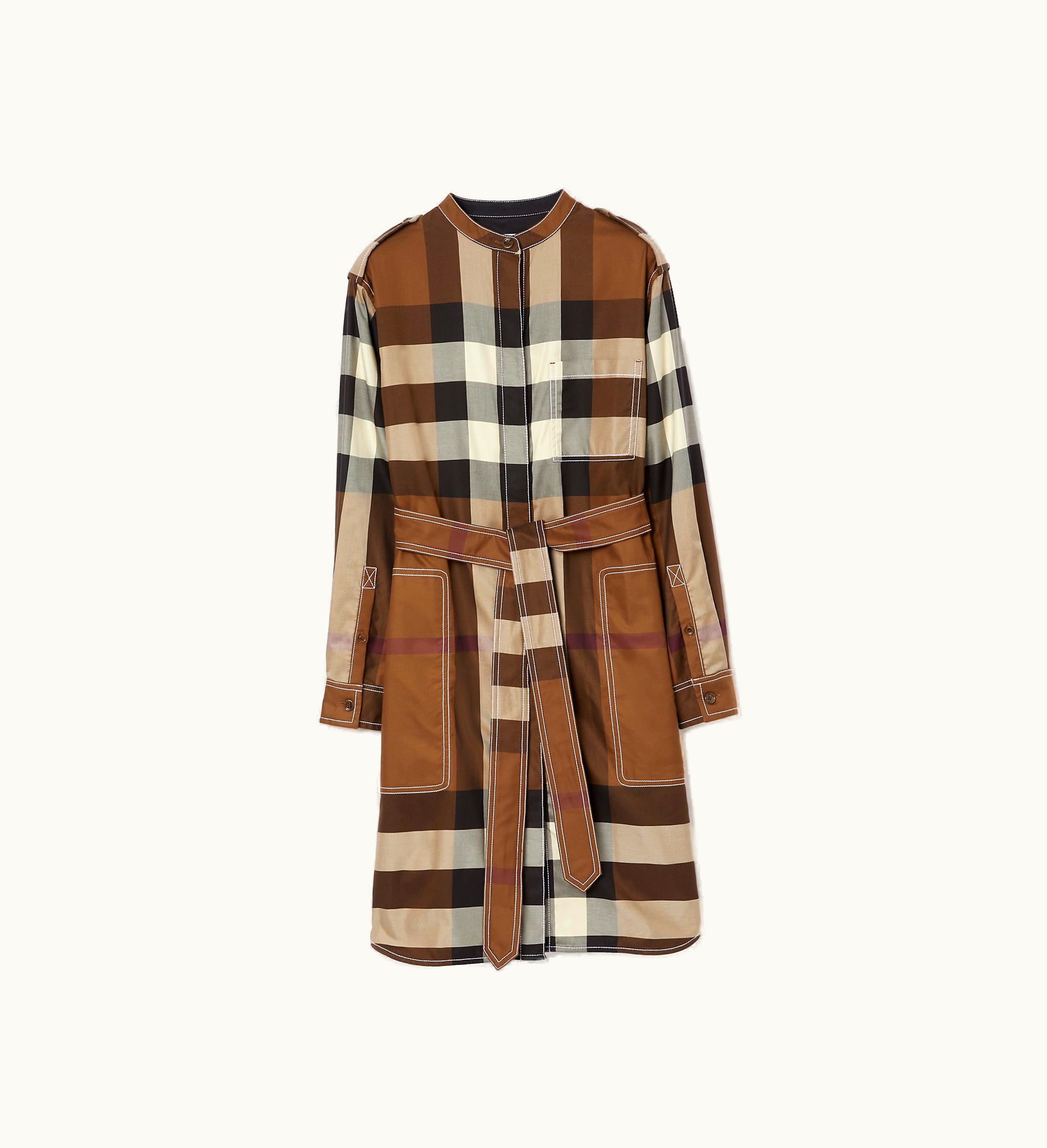 Burberry Burberry Check Cotton Shirt Dress In Dark Birch Brown - Women