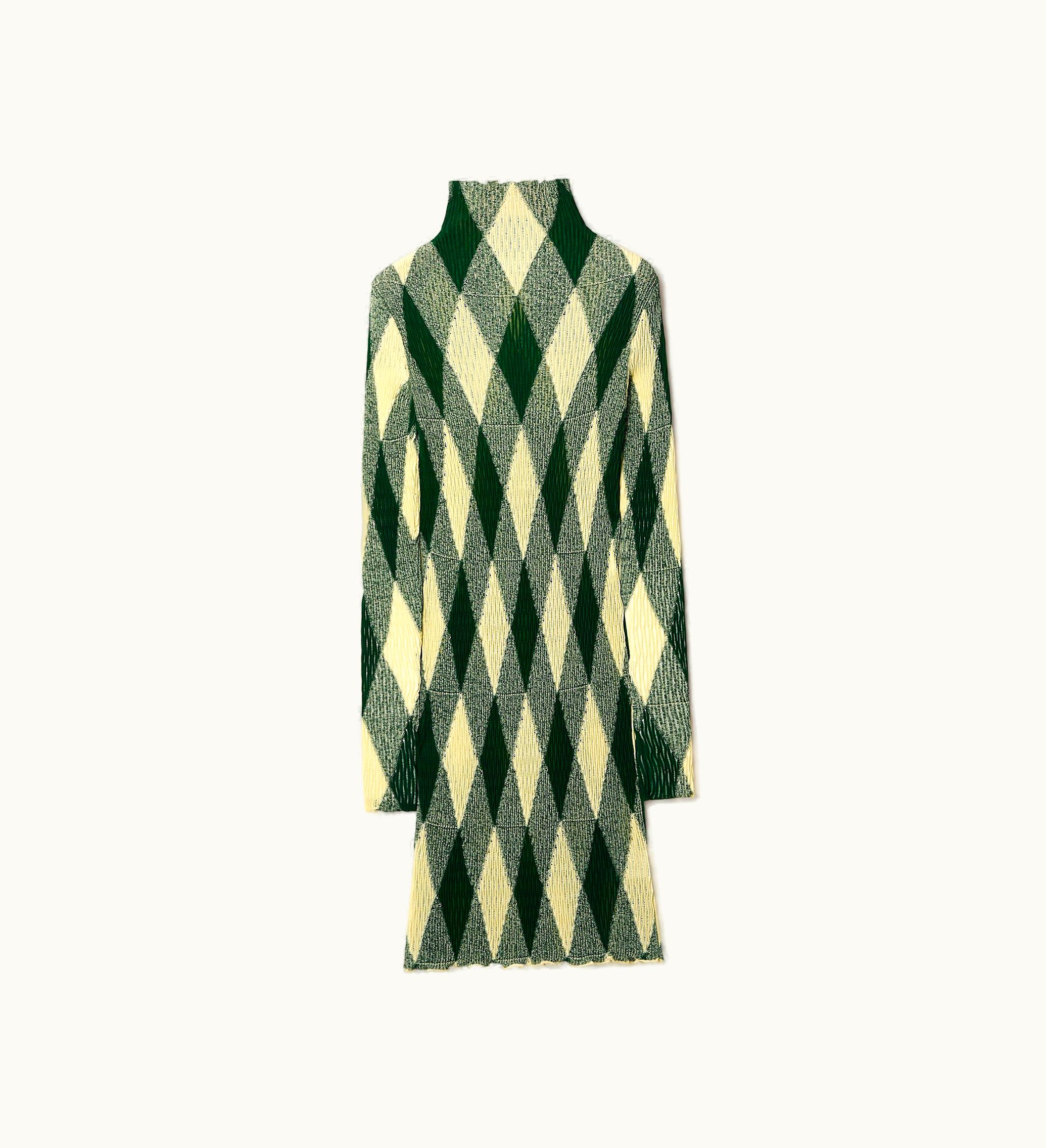 Burberry Burberry Argyle Cotton Silk Dress In Ivy - Women