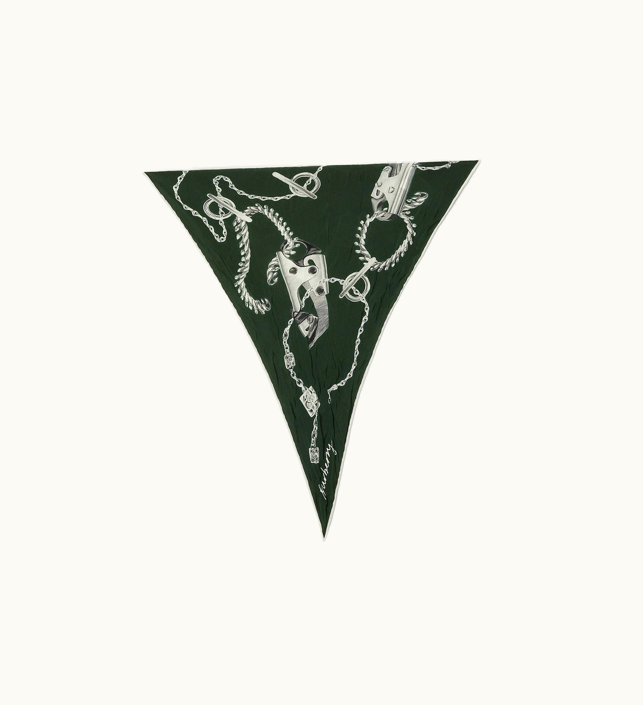 Burberry Burberry Knight Hardware Silk Scarf In Dark Forest Green