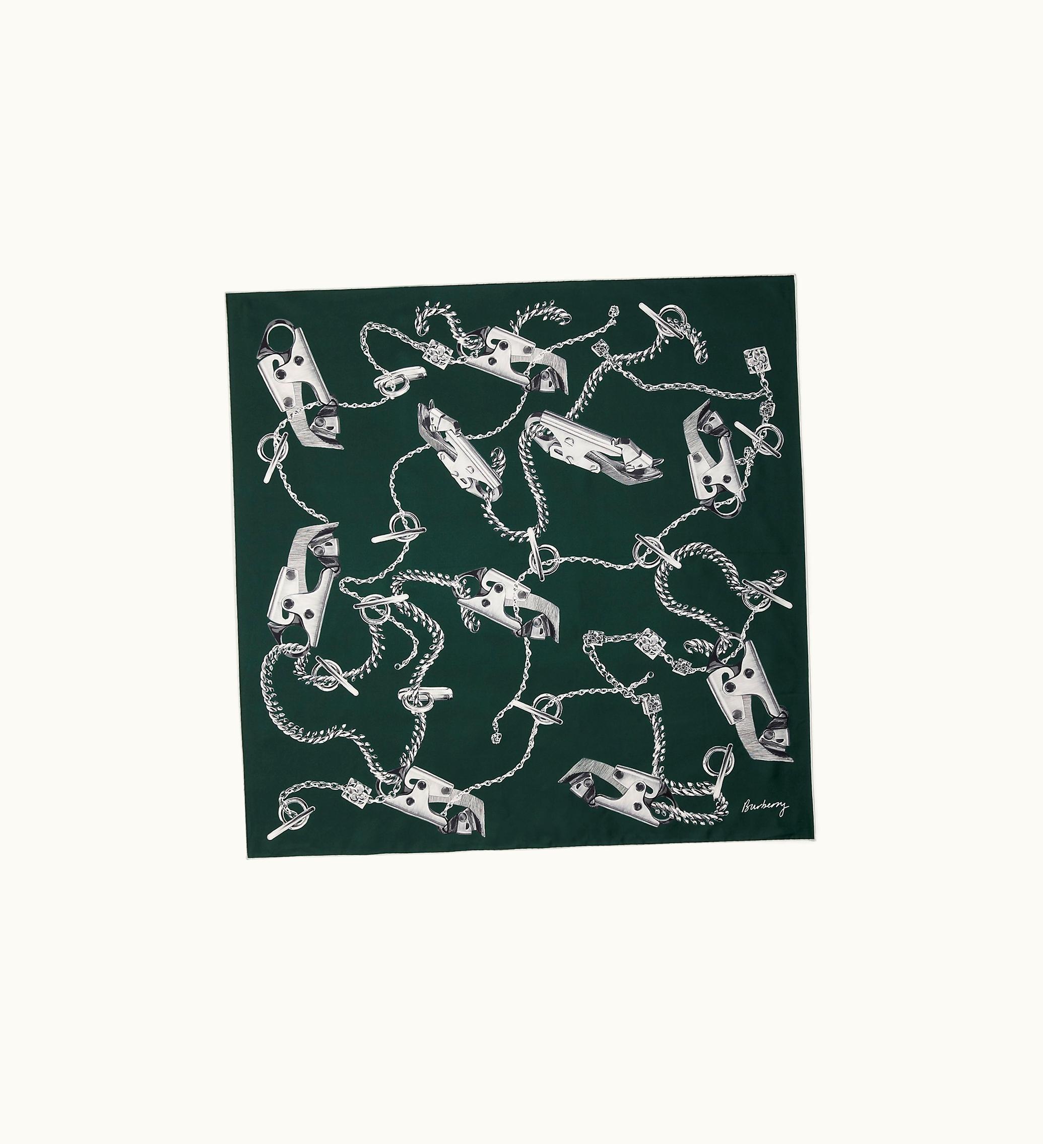 Burberry Burberry Knight Hardware Silk Scarf In Forest Green