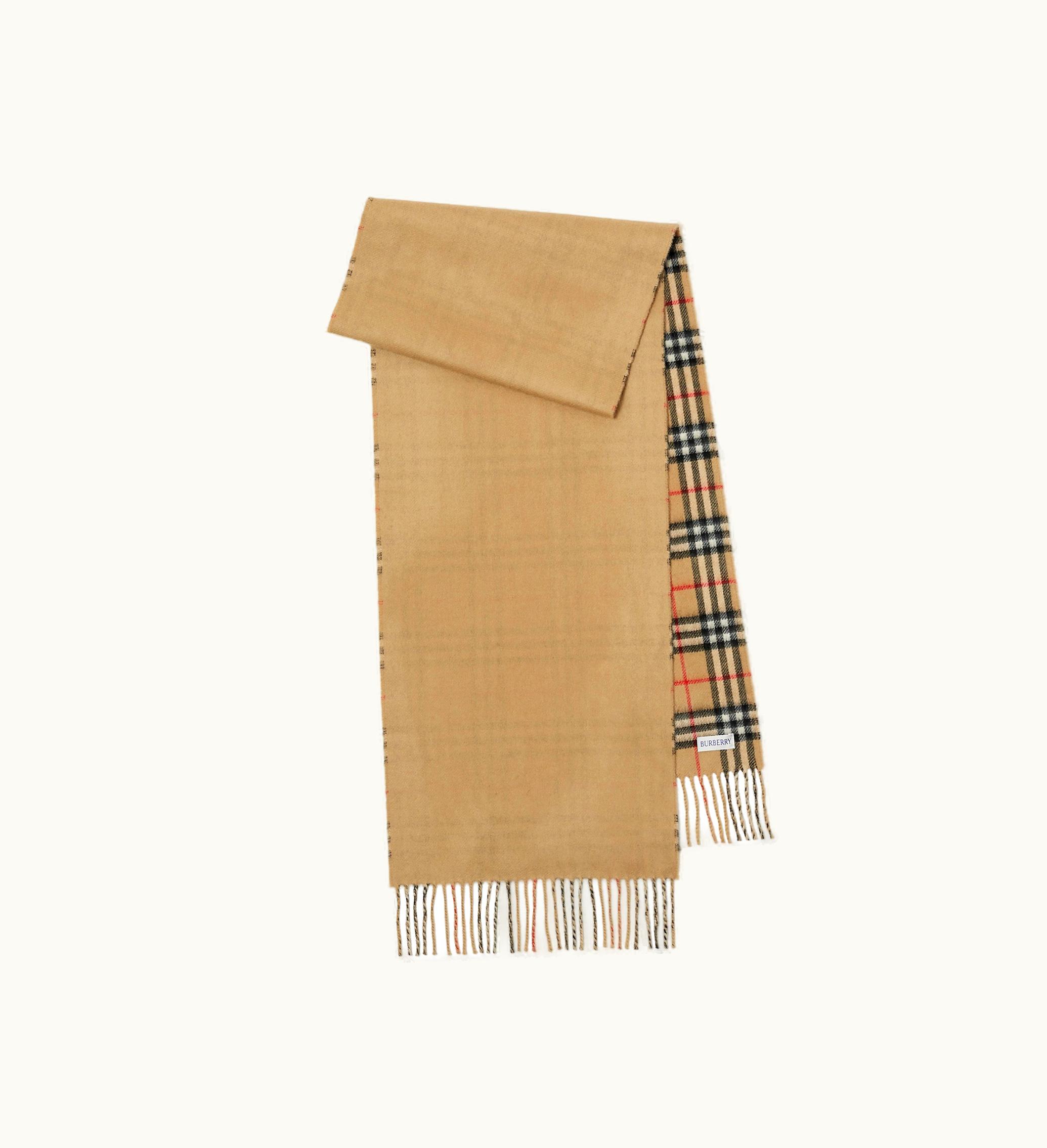 Burberry Burberry Reversible Check Cashmere Scarf In Archive Beige