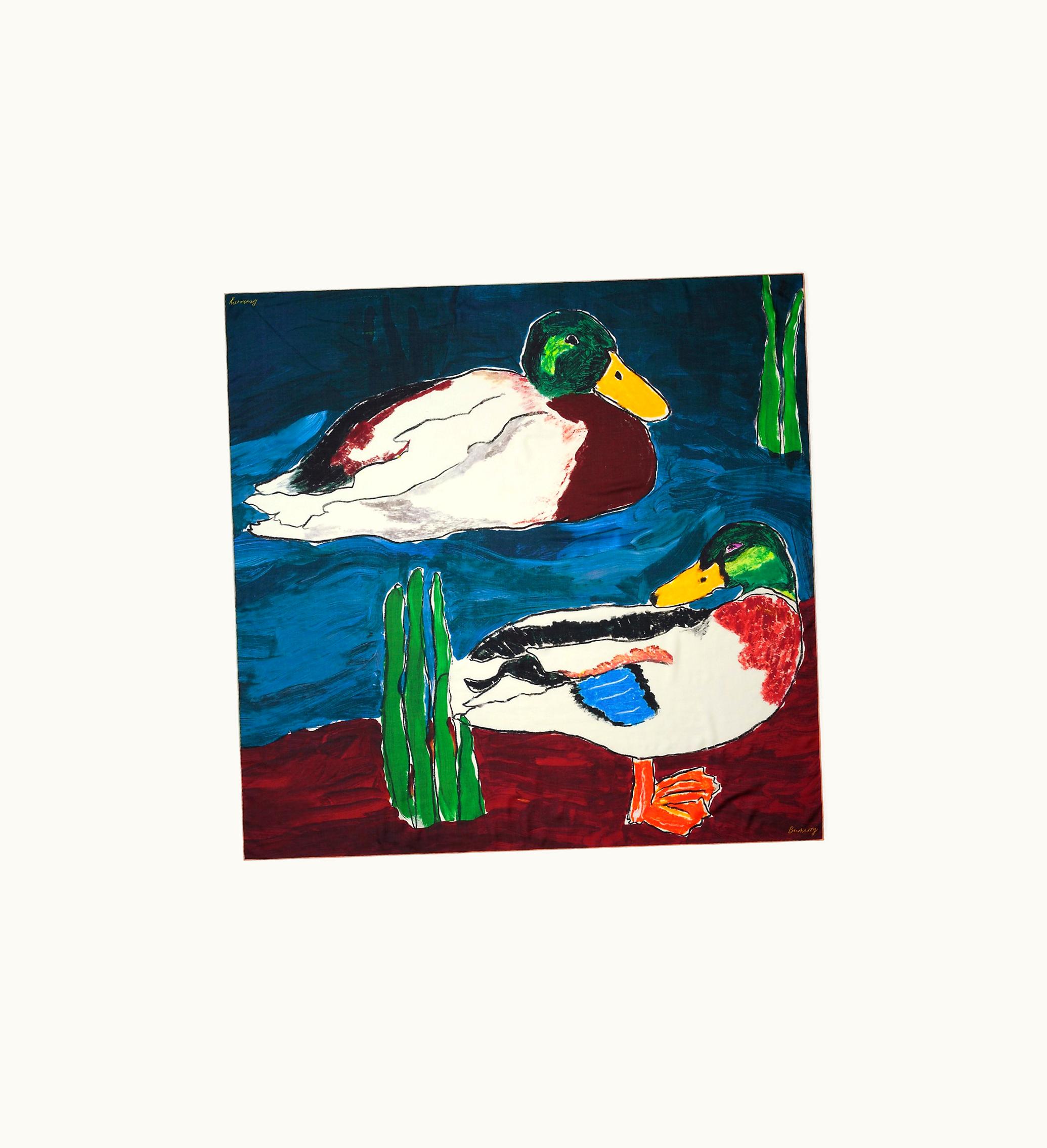 Burberry Burberry Duck Cashmere Silk Scarf In Multicolour - Men