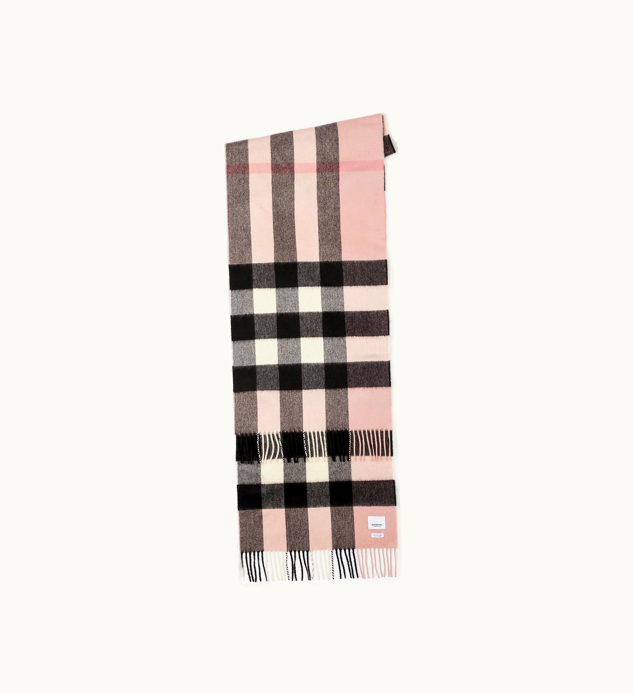 Burberry Burberry Heritage Check Cashmere Scarf In Ash Rose