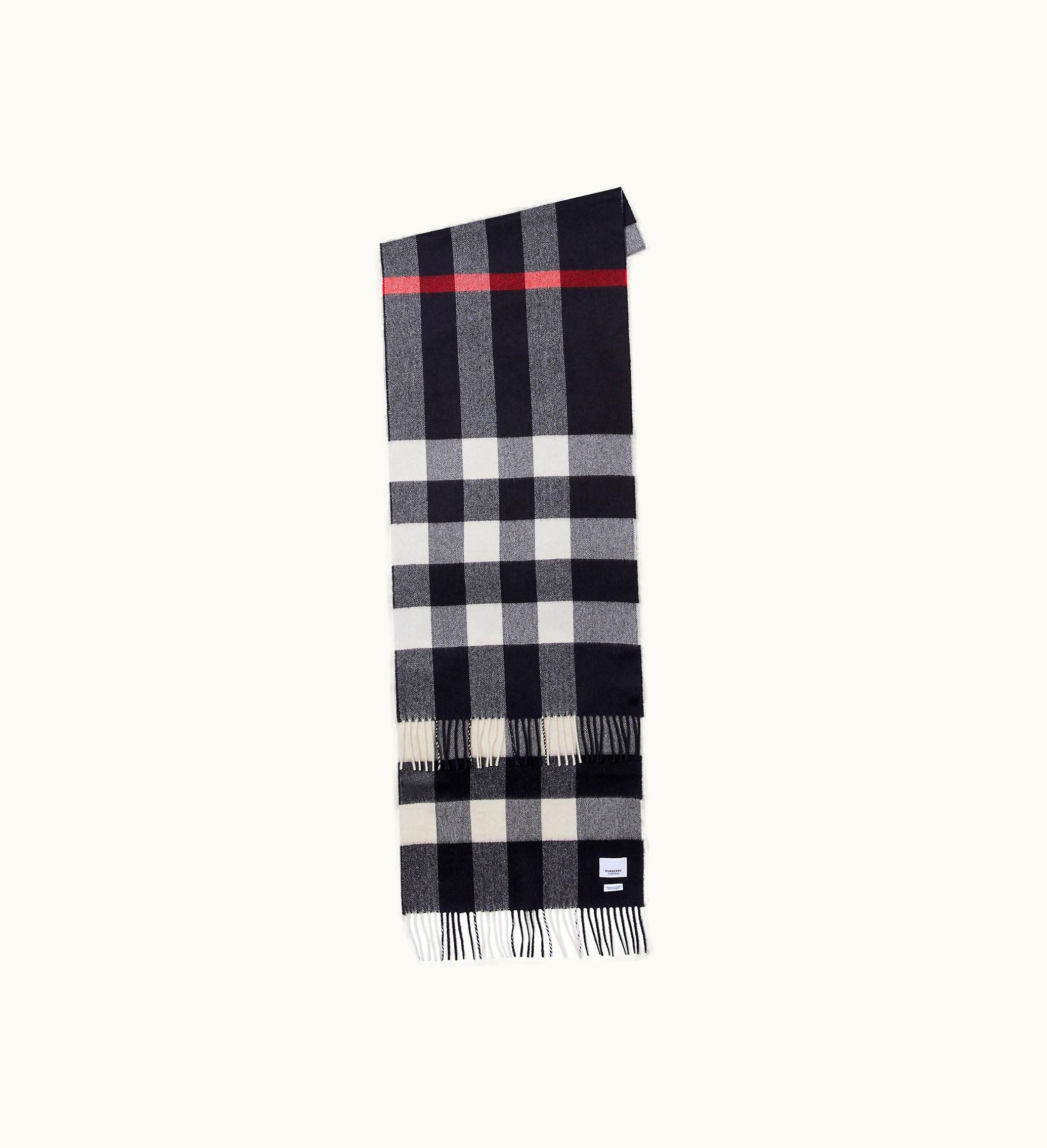 Burberry Burberry Check Cashmere Scarf In Navy