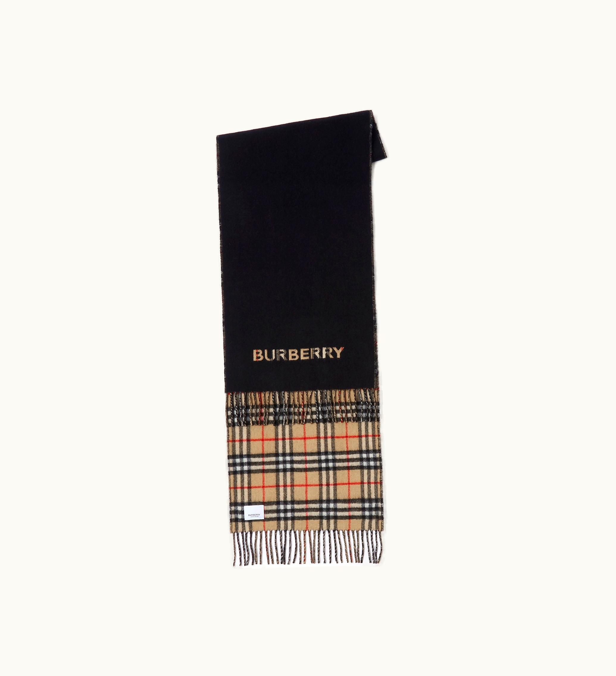 Burberry Burberry Reversible Check Cashmere Scarf In Archive Beige / Black 80638701
