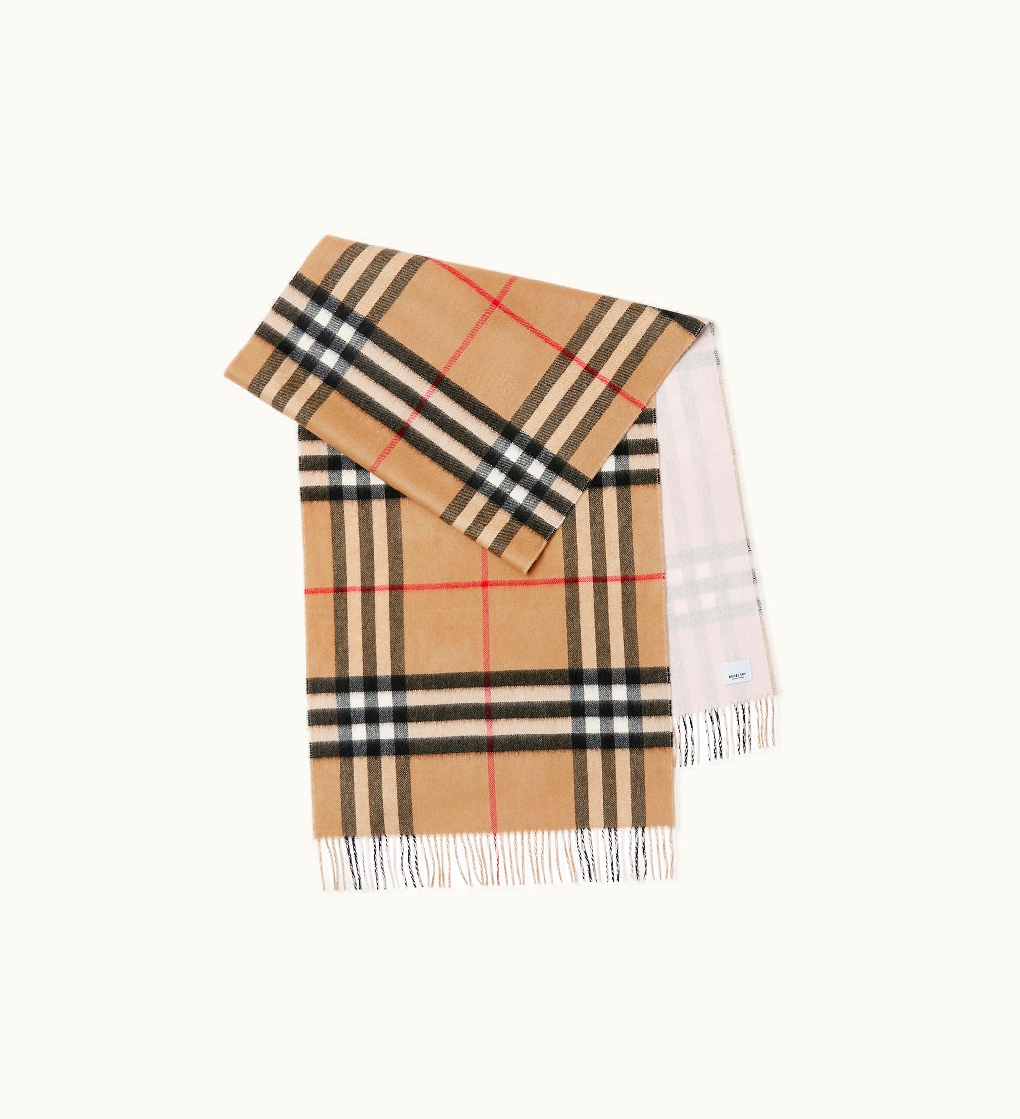 Burberry Burberry Reversible Check Cashmere Scarf In Frosted Pink