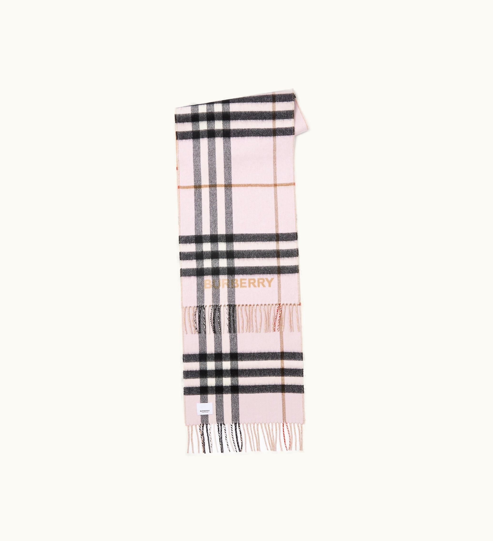 Burberry Burberry Contrast Check Cashmere Scarf In Archive Beige / Candy Pink