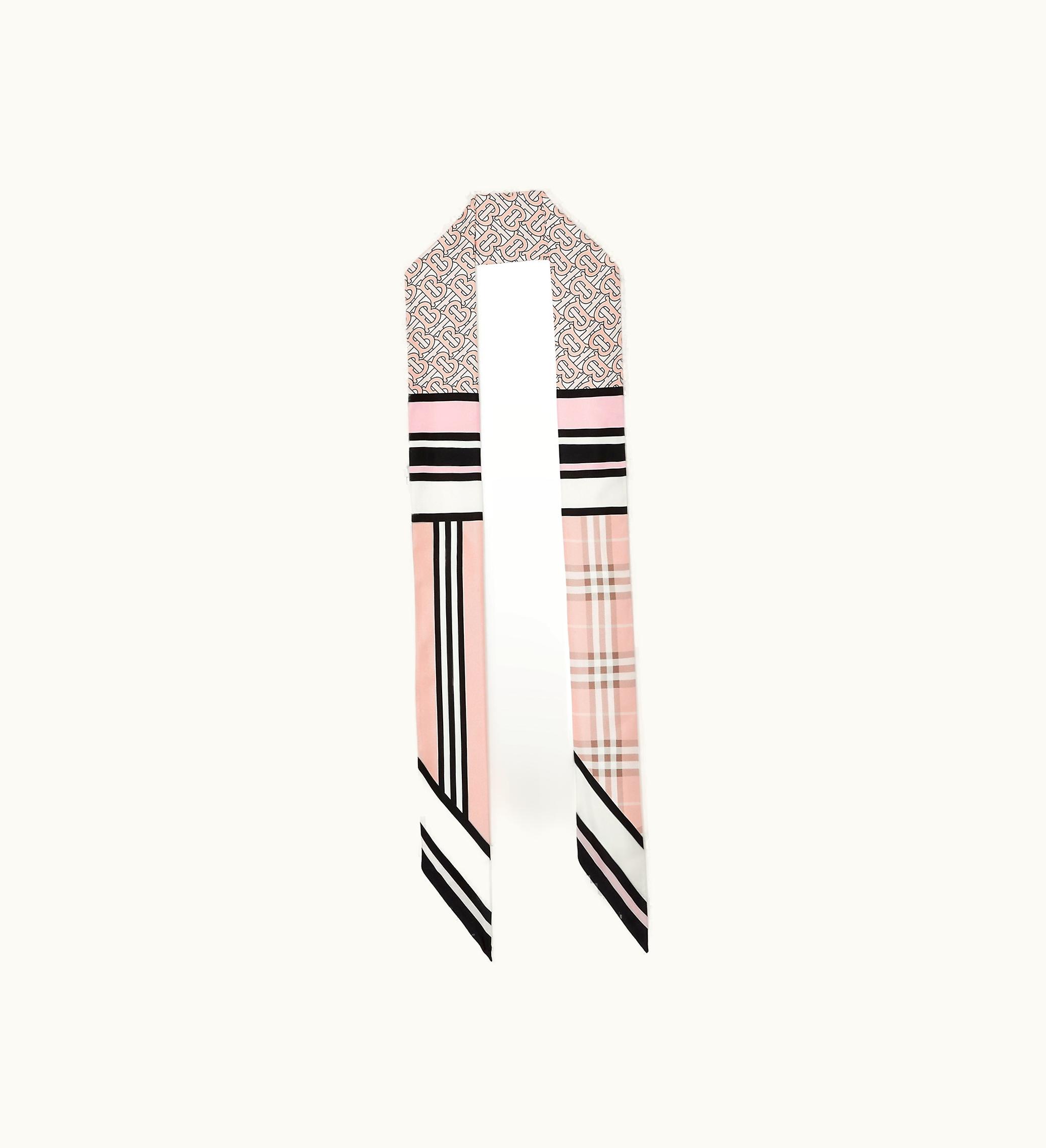 Burberry Burberry Skinny Montage Silk Scarf In Blush