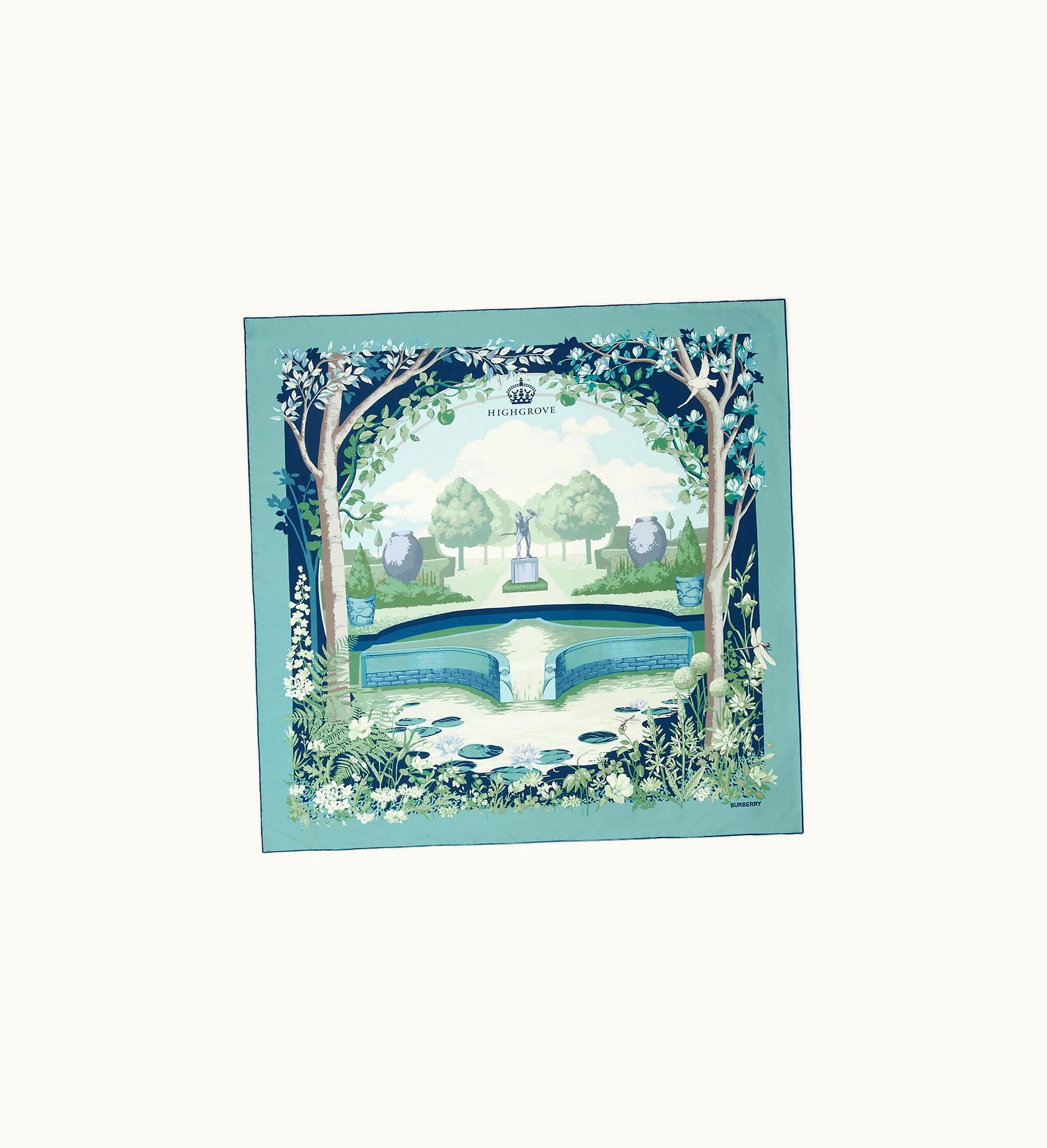 Burberry Burberry Highgrove Print Silk Square Scarf In Duck