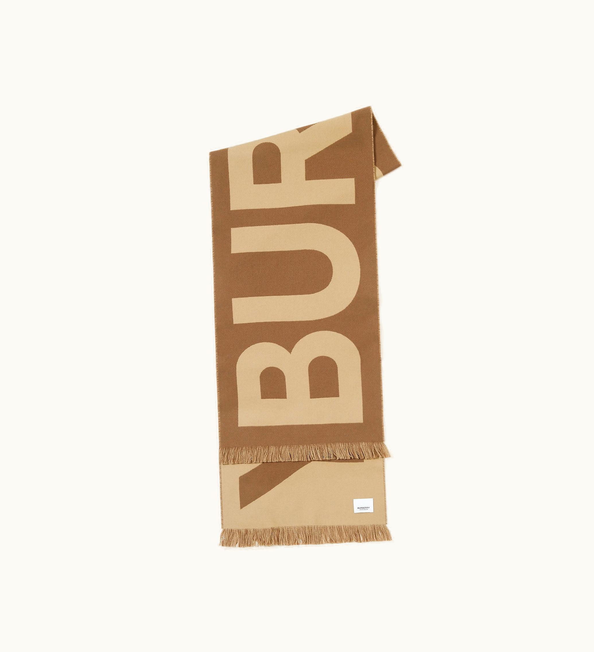 Burberry Burberry Logo Wool Jacquard Scarf In Birch Brown