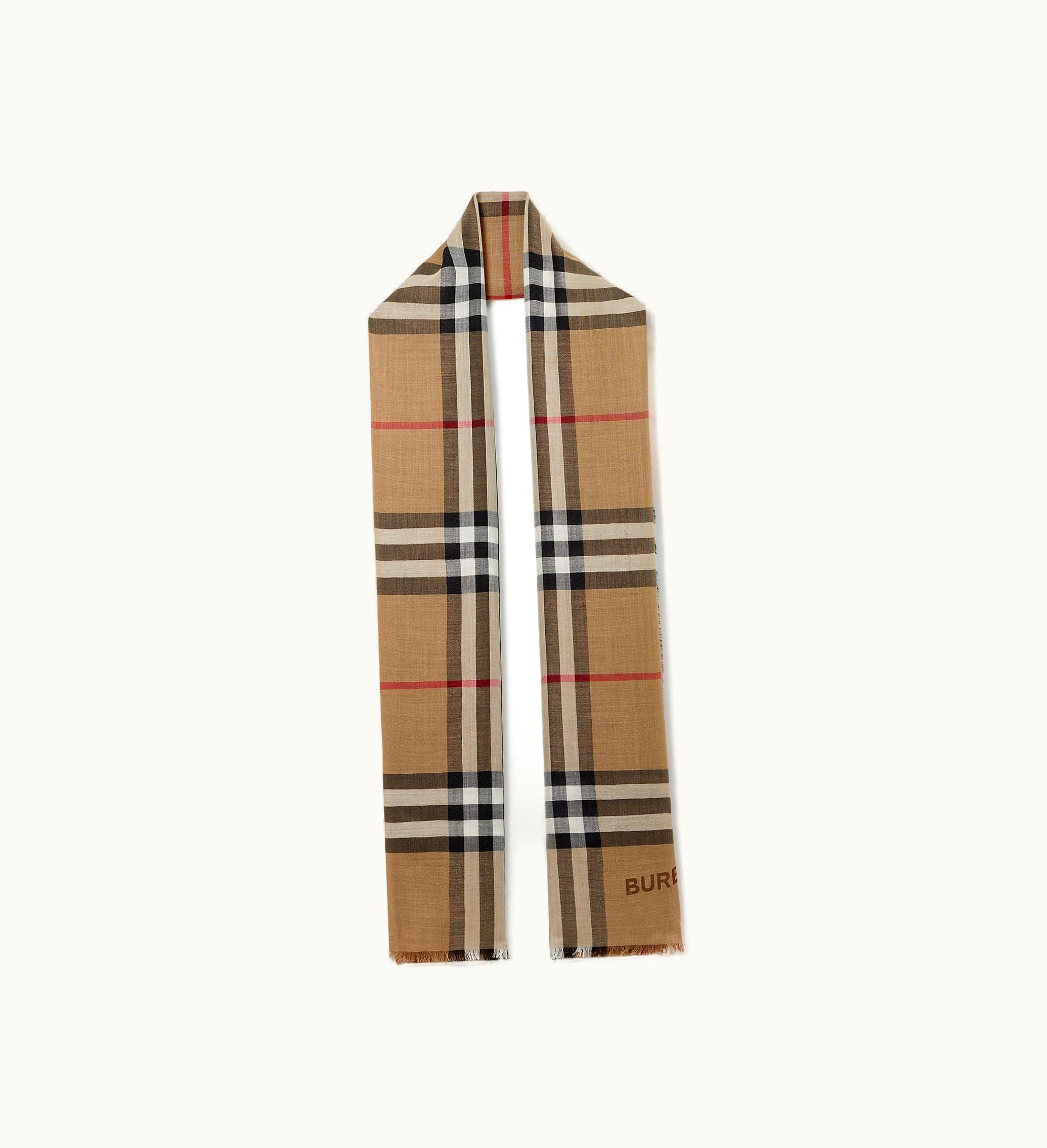 Burberry Burberry Reversible Check Wool Silk Scarf In Archive Beige