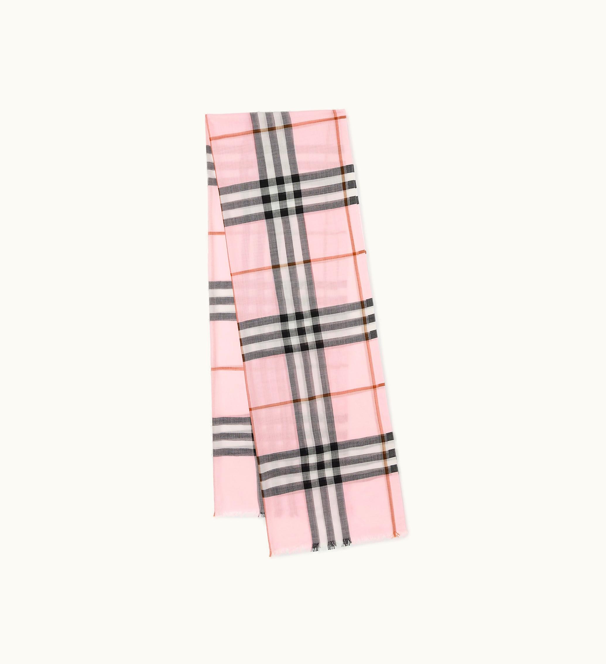 Burberry Burberry Check Lightweight Wool Silk Scarf In Pale Candy Pink