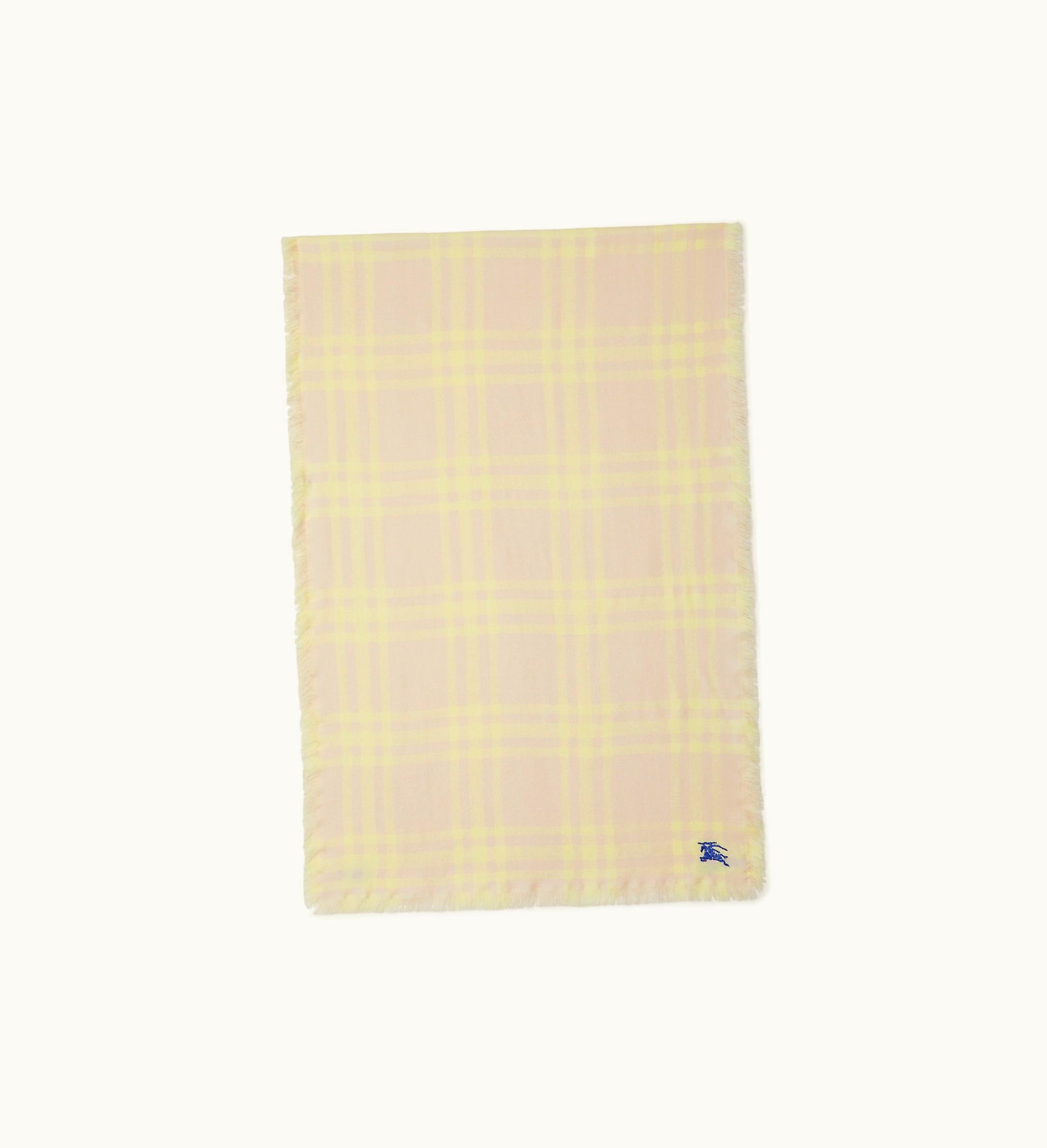 Burberry Burberry Reversible Check Wool Silk Scarf In Cameo