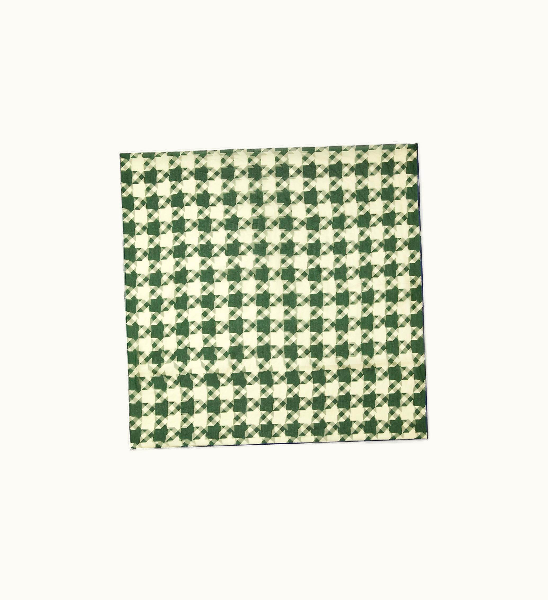Burberry Burberry Houndstooth Silk Scarf In Ivy / Sherbet - Men