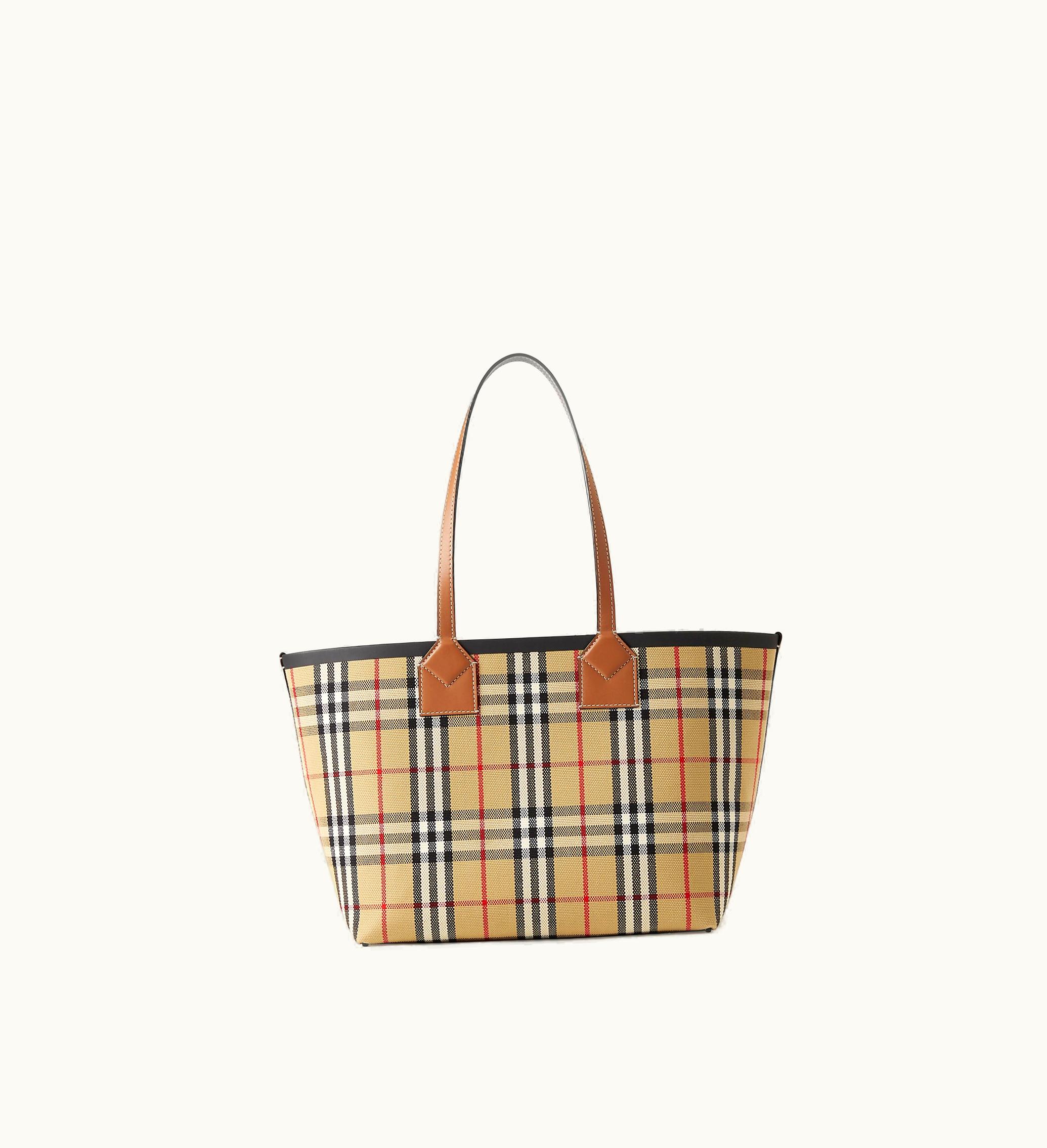 Burberry Burberry Small London Tote In Briar Brown / Black - Women, Vintage Check