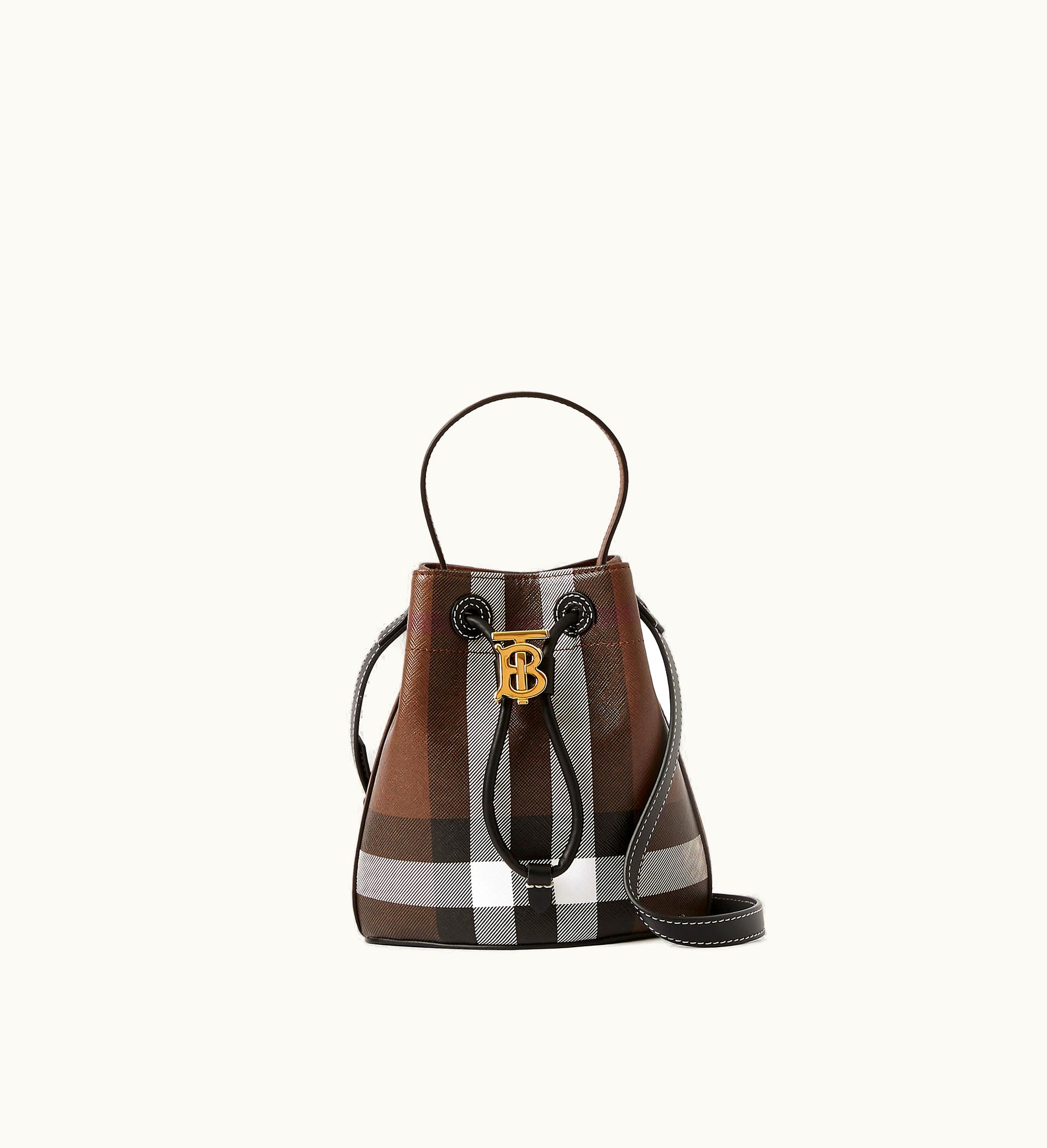 Burberry Burberry Mini Tb Bucket Bag In Dark Birch Brown - Women