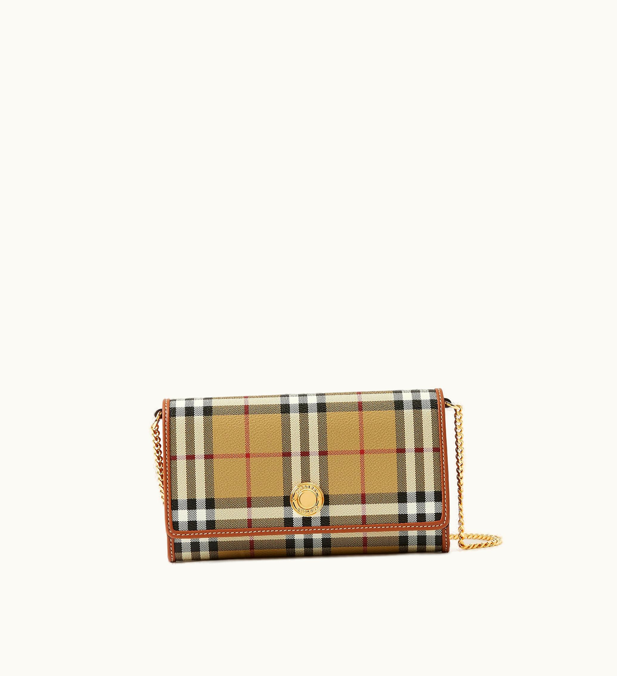 Burberry Burberry Check Chain Strap Wallet In Archive Beige - Women, Vintage Check