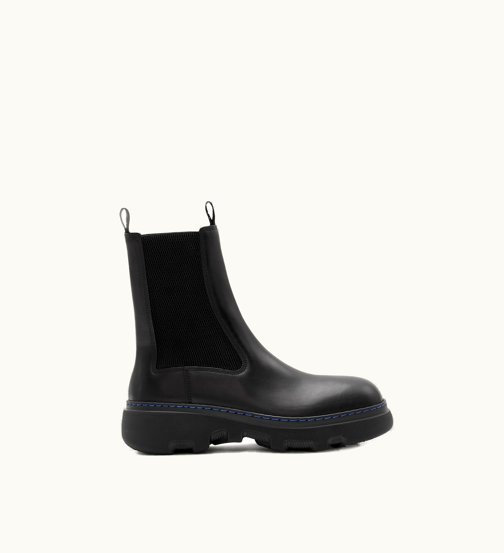 Burberry Burberry Leather Creeper Chelsea Boots In Black - Women